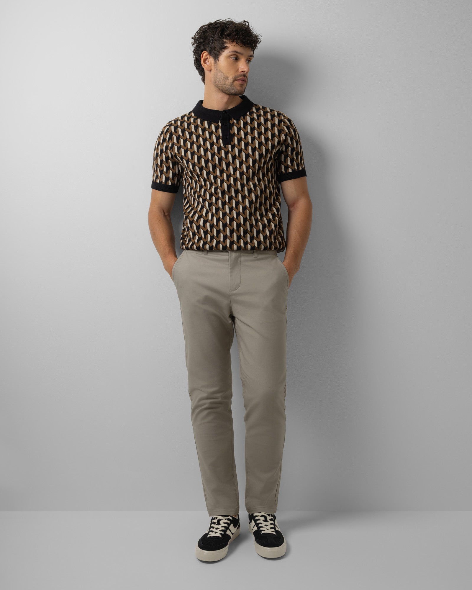 Smart Slim Fit Cotton Stretch Chino Trousers