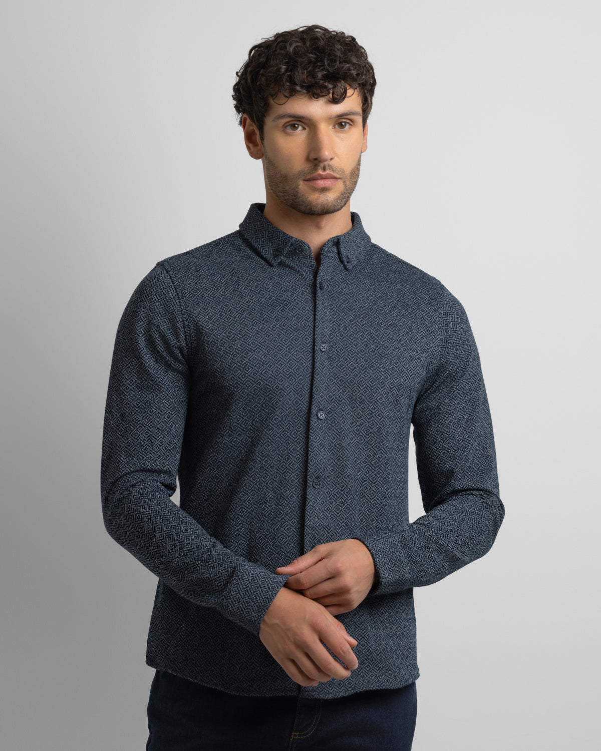 Audlem – Diamond Jacquard Jersey Shirt