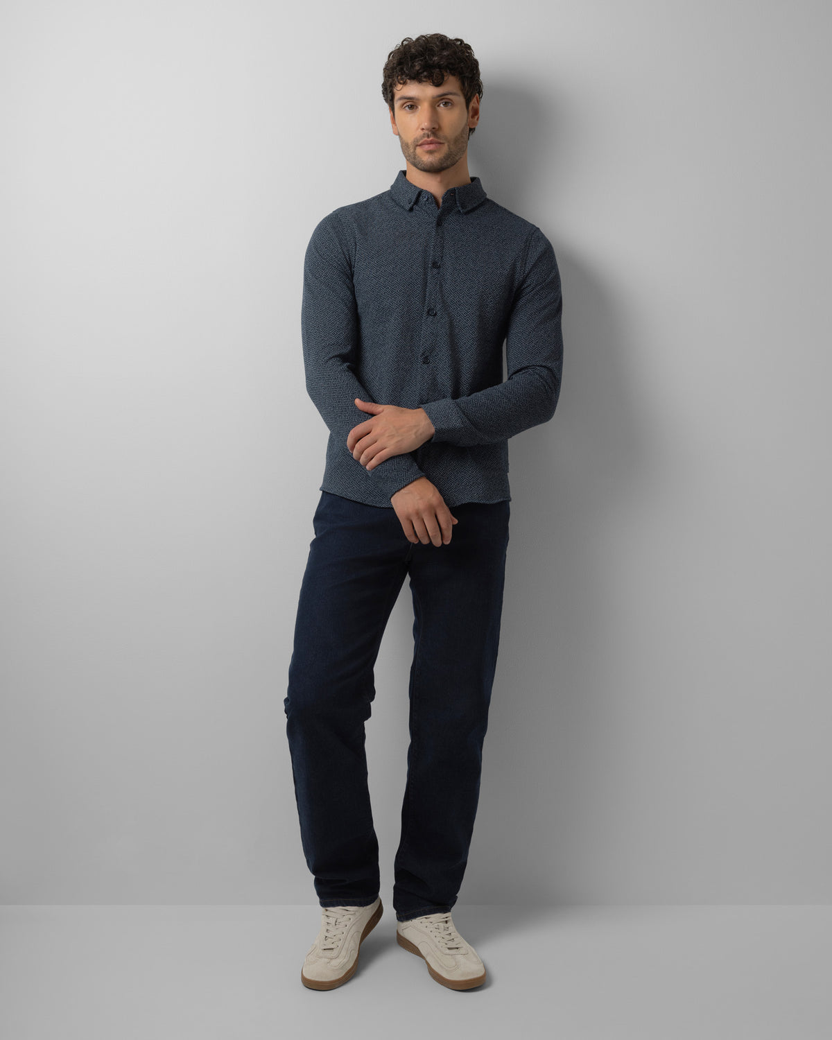 Audlem – Diamond Jacquard Jersey Shirt