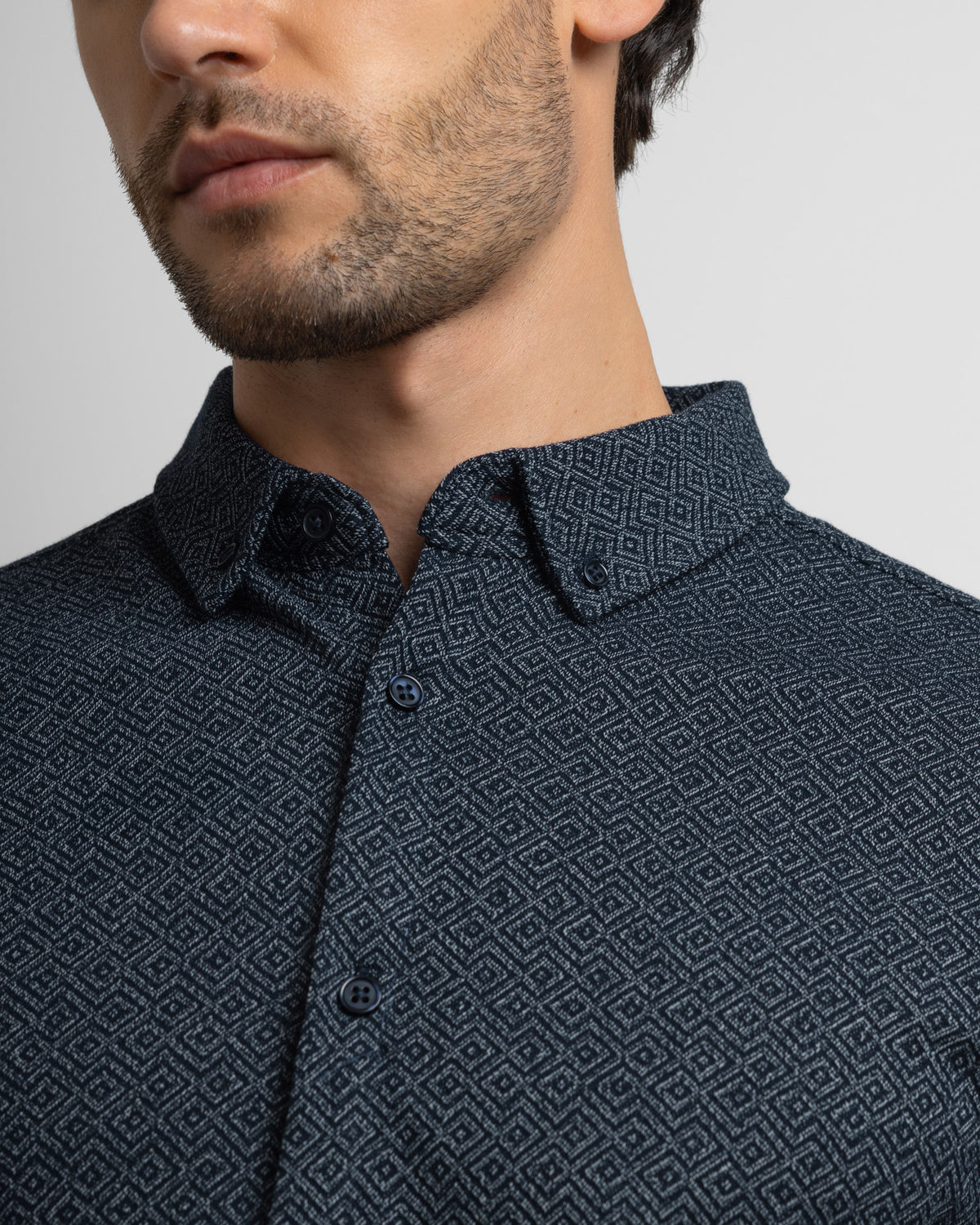 Audlem – Diamond Jacquard Jersey Shirt