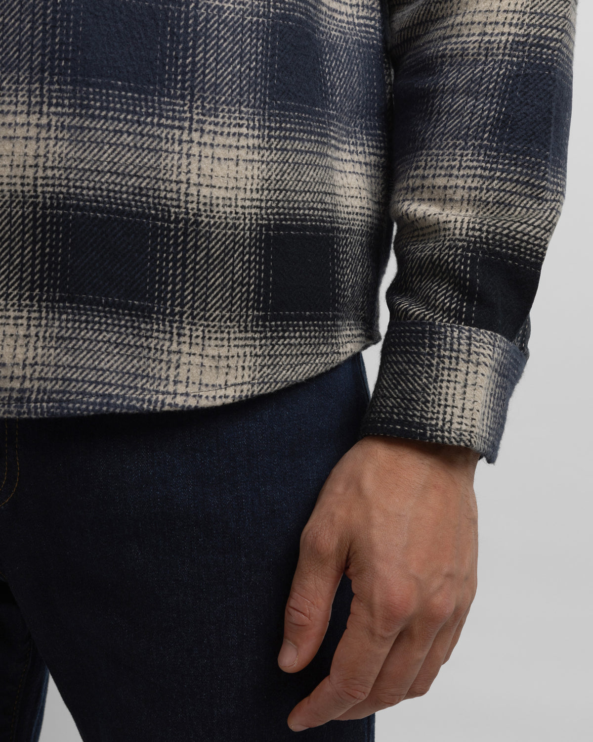 Audlem - Shadow Check Brushed Cotton Long Sleeve Shirt