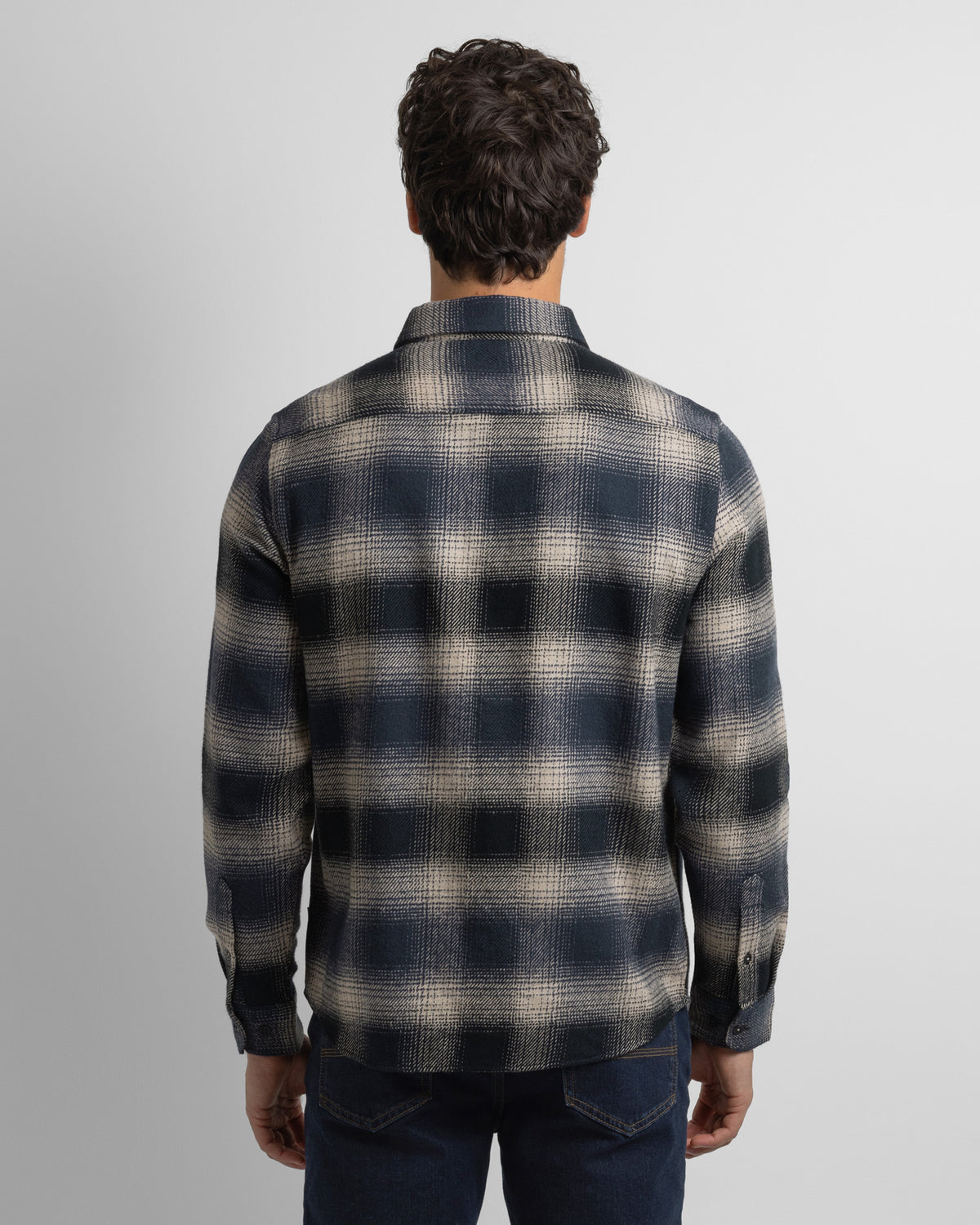 Audlem - Shadow Check Brushed Cotton Long Sleeve Shirt