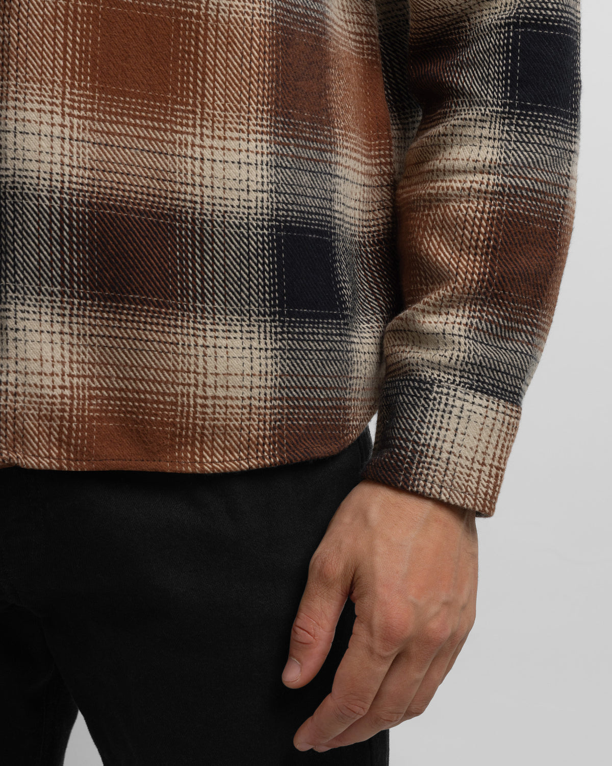 Audlem - Shadow Check Brushed Cotton Long Sleeve Shirt