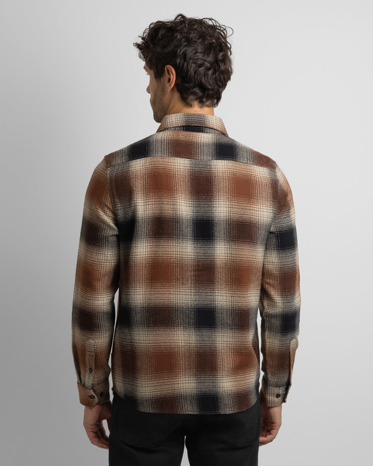 Audlem - Shadow Check Brushed Cotton Long Sleeve Shirt