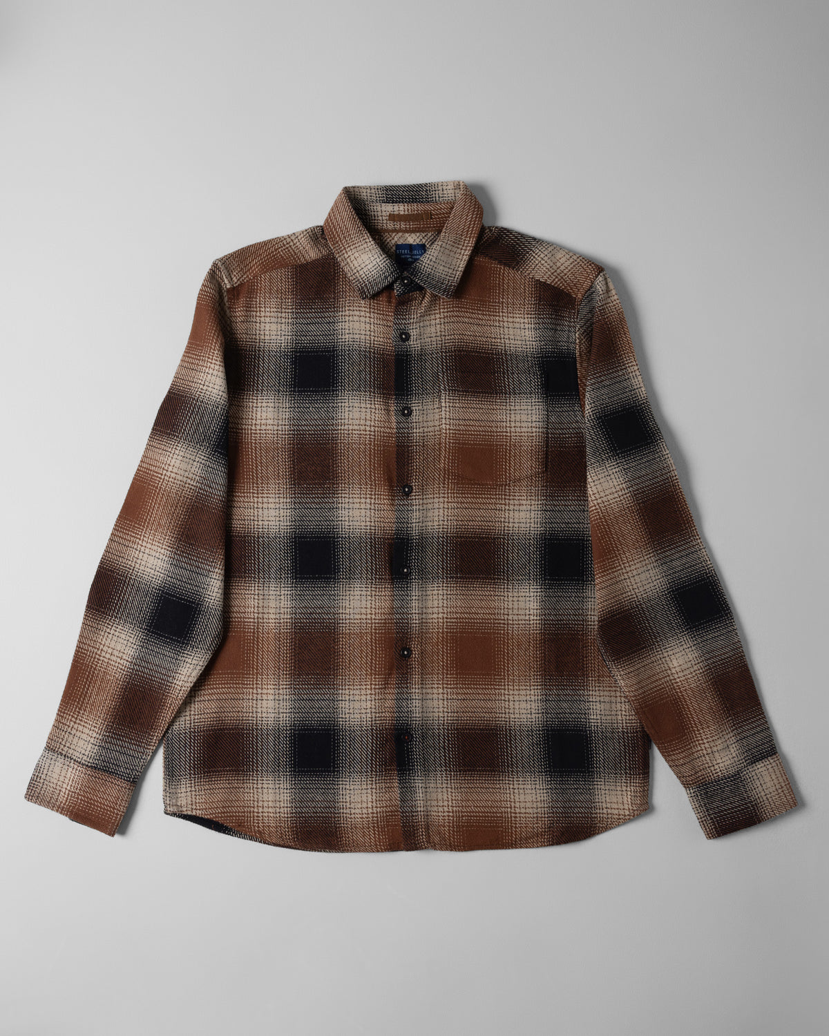Audlem - Shadow Check Brushed Cotton Long Sleeve Shirt