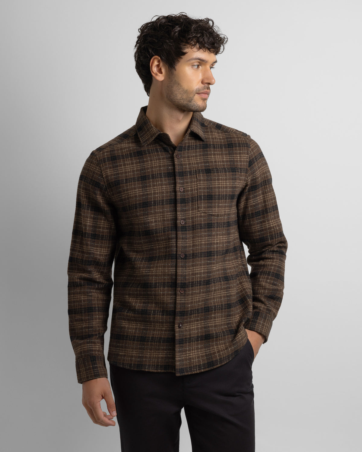 Alderley- Check Brushed Cotton Long Sleeve Shirt