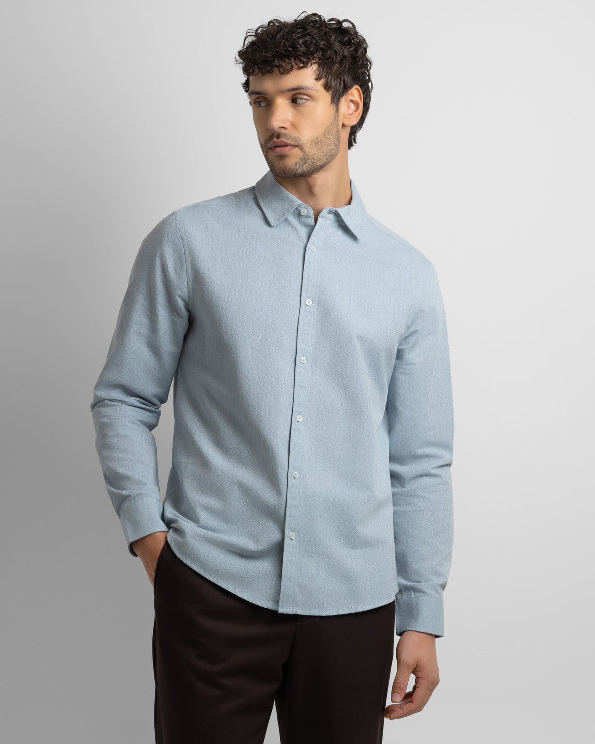 Allgreave - Abstract Jacquard Long Sleeve Shirt