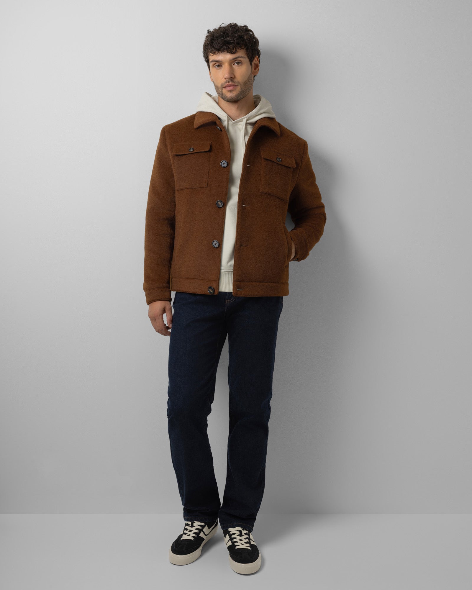 Grindal - Rust Brushed Twill Harrington Jacket