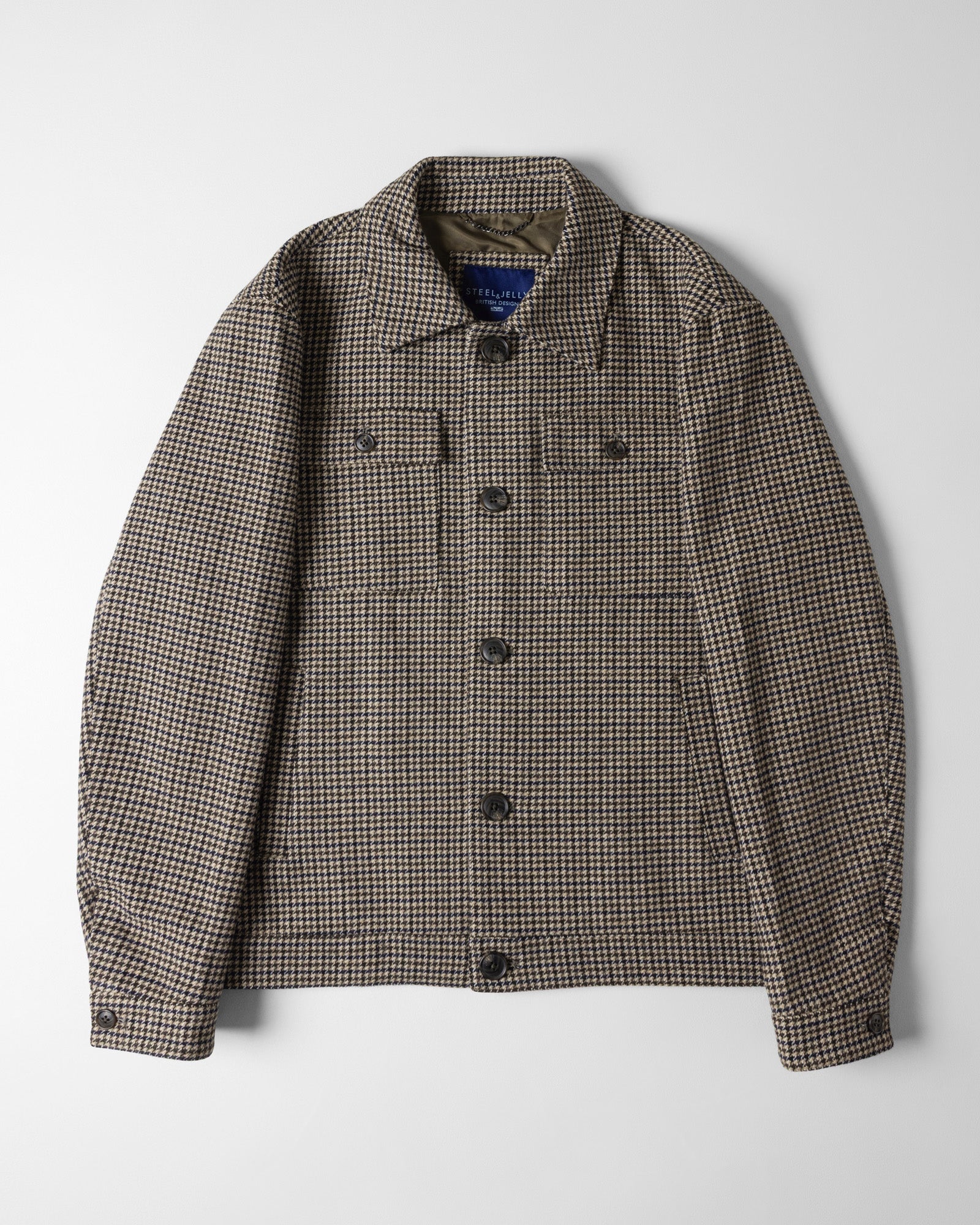 Men's Hawkridge Houndstooth Wool Blend Harrington Jacket | Steel