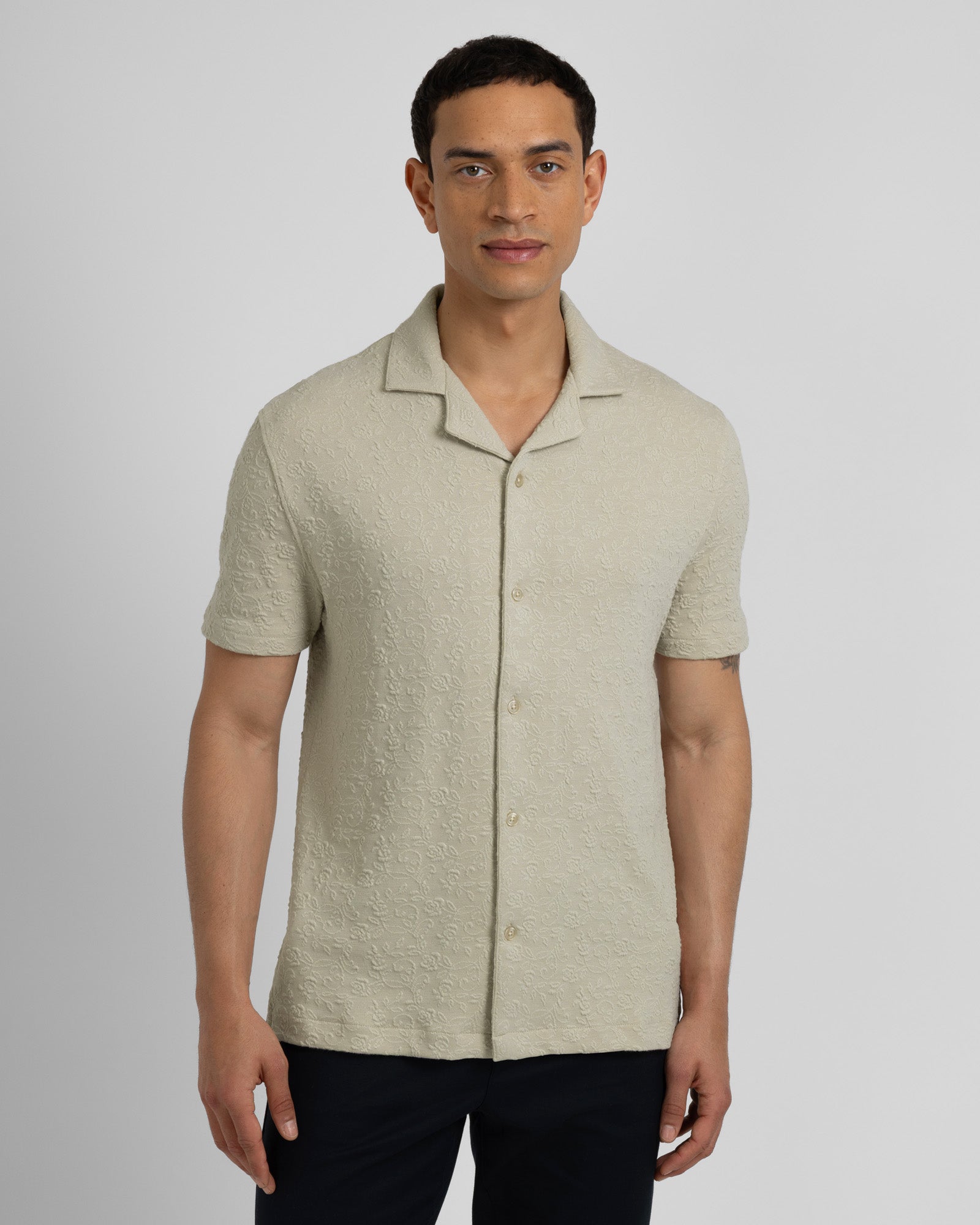 Perivale - Floral Jacquard Short Sleeve Shirt