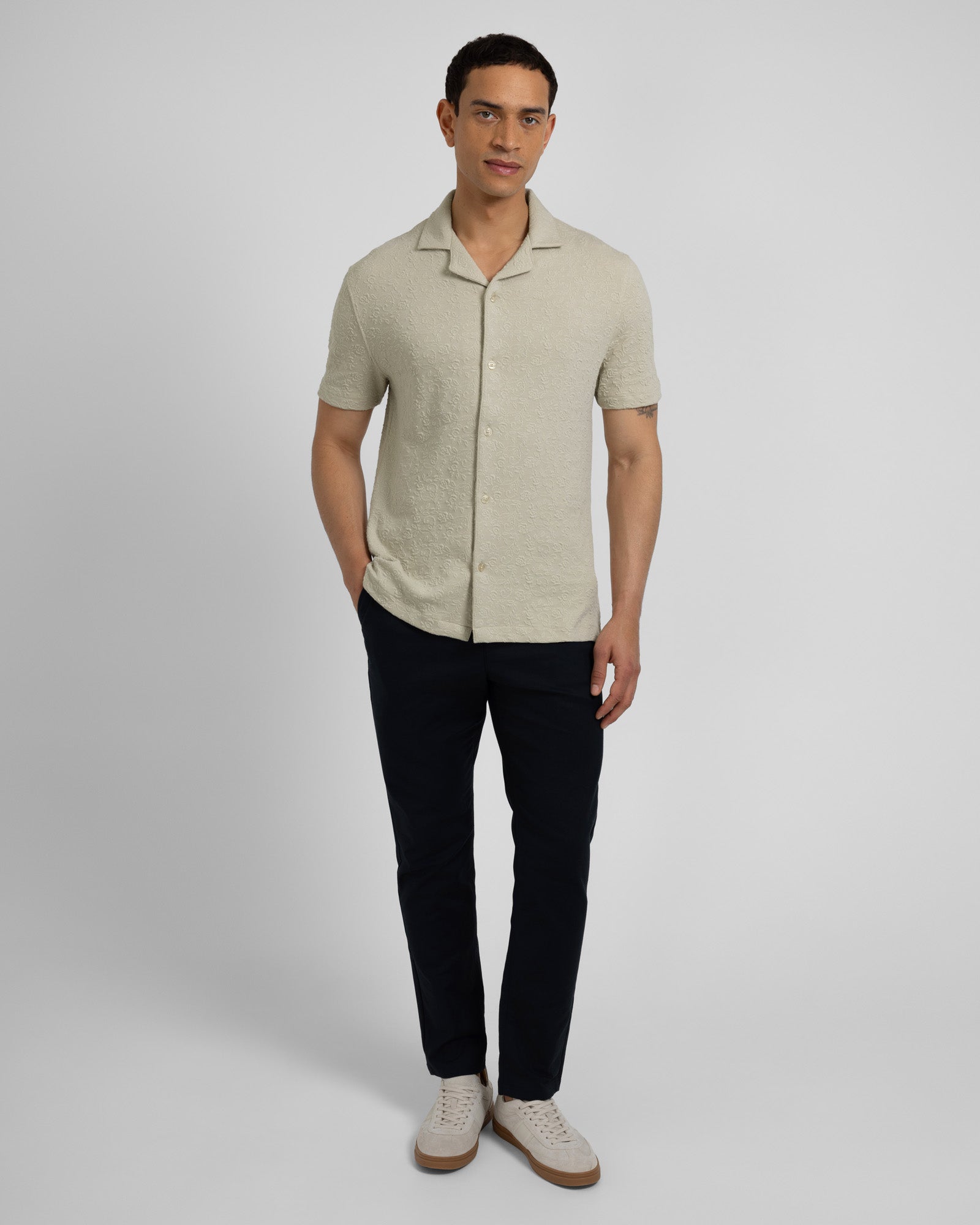 Perivale - Floral Jacquard Short Sleeve Shirt