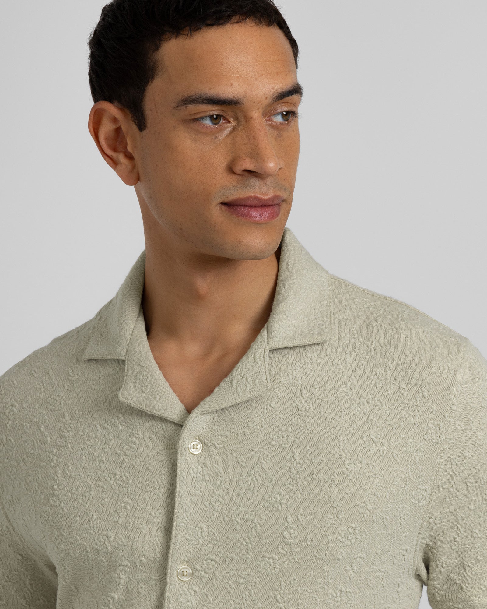 Perivale - Floral Jacquard Short Sleeve Shirt