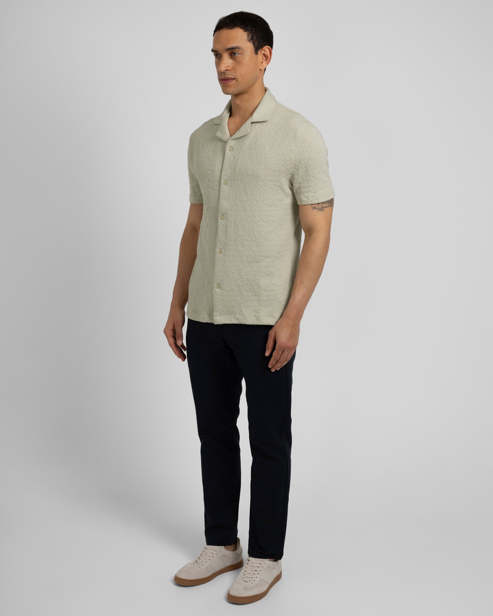Perivale - Floral Jacquard Short Sleeve Shirt