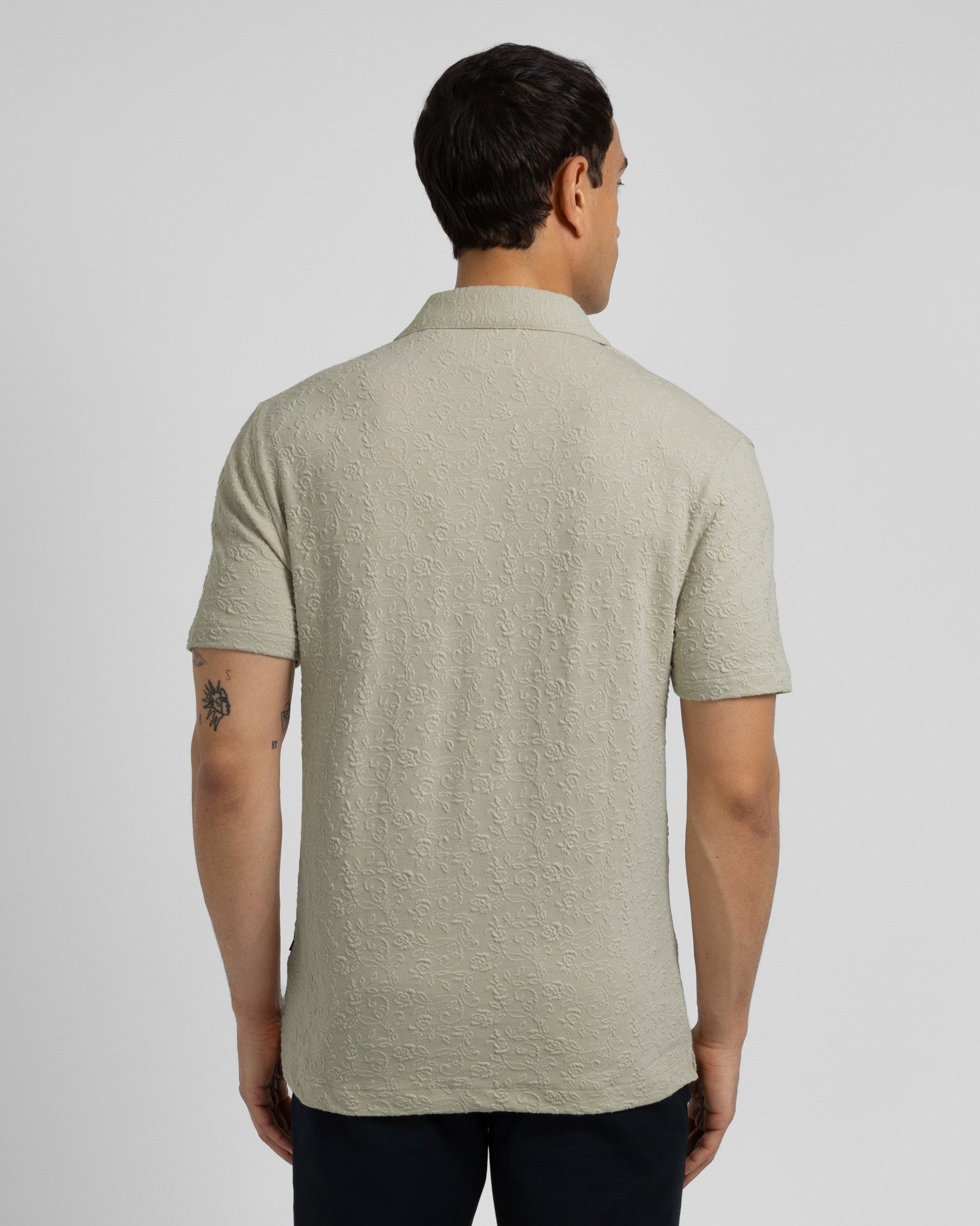 Perivale - Floral Jacquard Short Sleeve Shirt