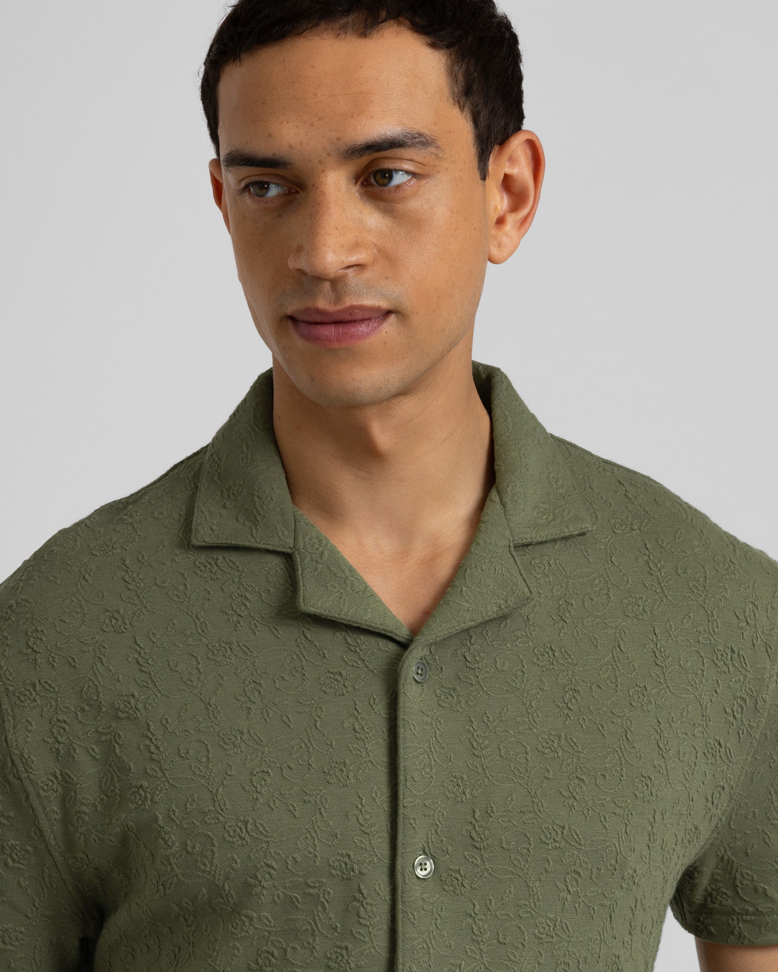 Perivale - Floral Jacquard Short Sleeve Shirt