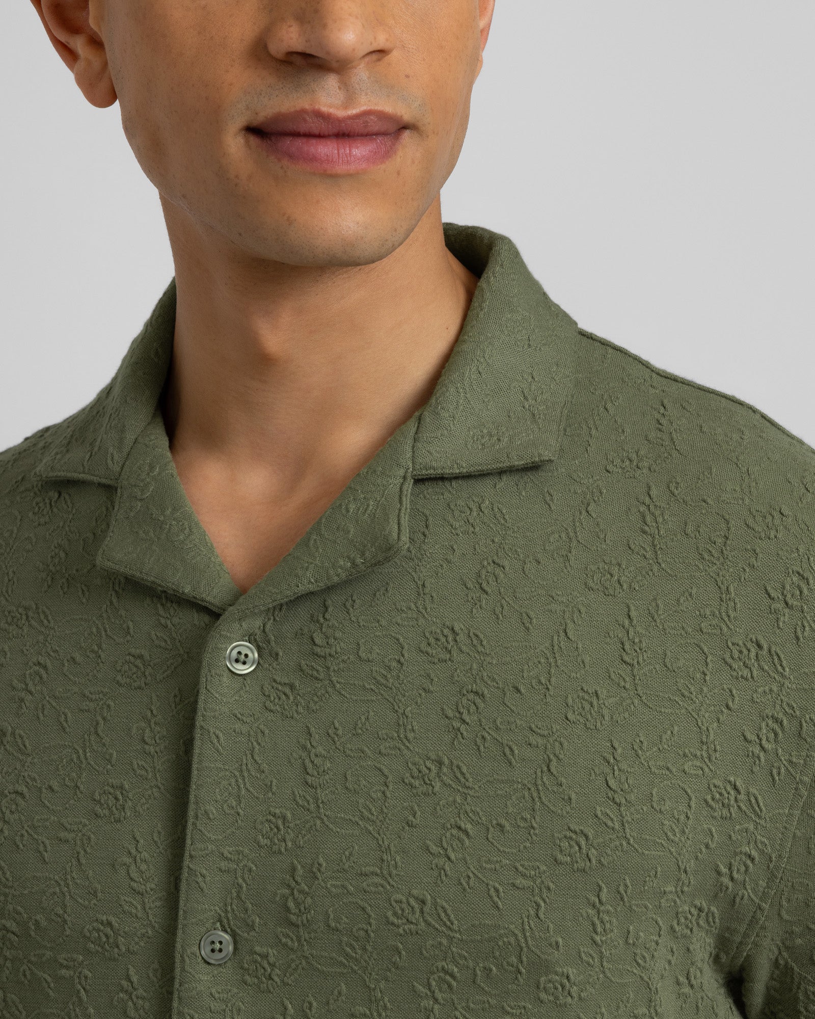 Perivale - Floral Jacquard Short Sleeve Shirt