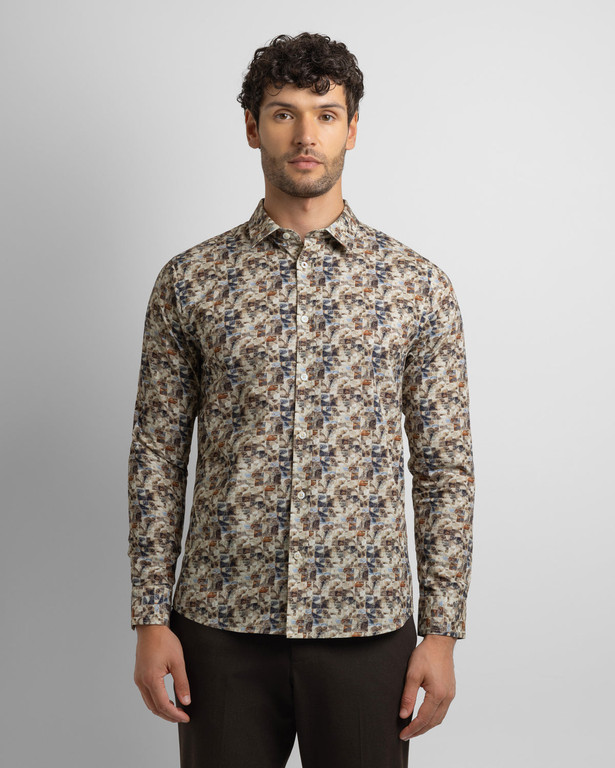 Limited Edition Stone Abstract Slim Fit Shirt