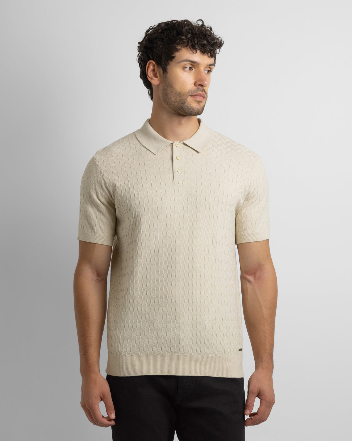 Burton - Geo Texture Knitted Polo Shirt