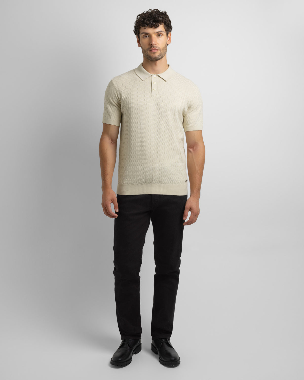 Burton - Geo Texture Knitted Polo Shirt