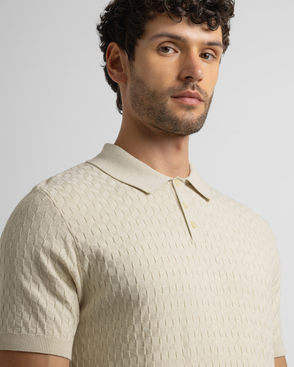 Burton - Geo Texture Knitted Polo Shirt