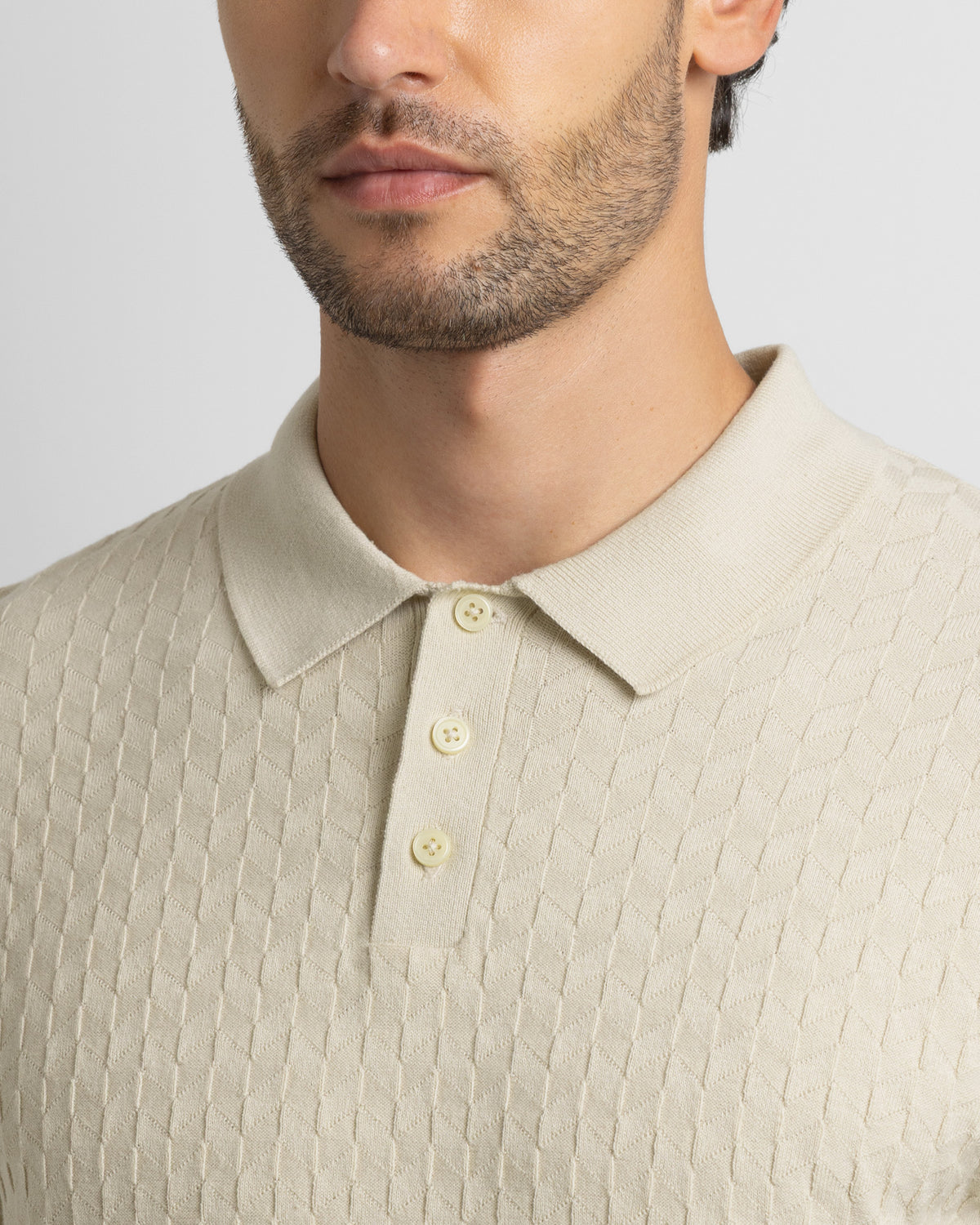 Burton - Geo Texture Knitted Polo Shirt