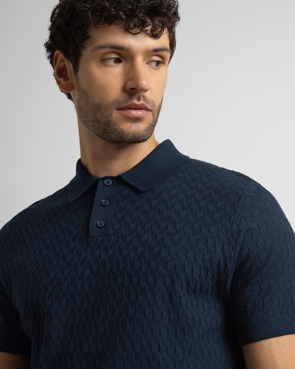 Burton - Geo Texture Knitted Polo Shirt