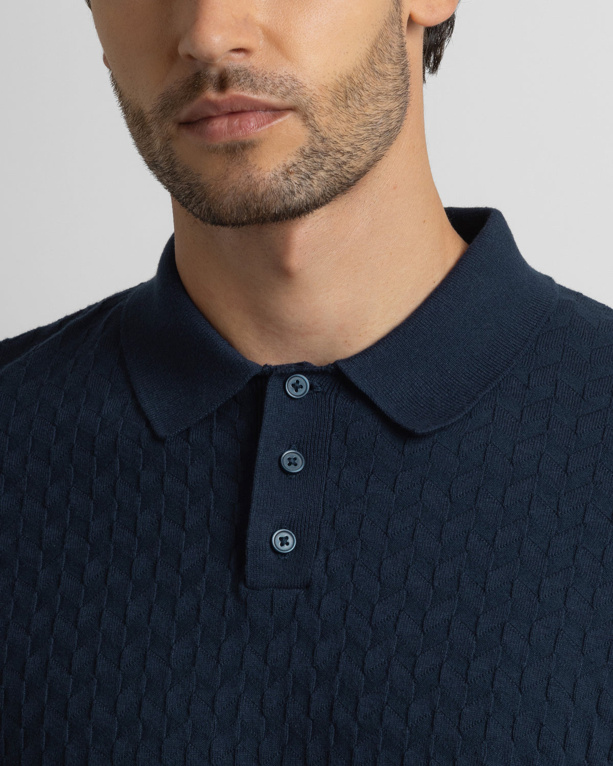 Burton - Geo Texture Knitted Polo Shirt