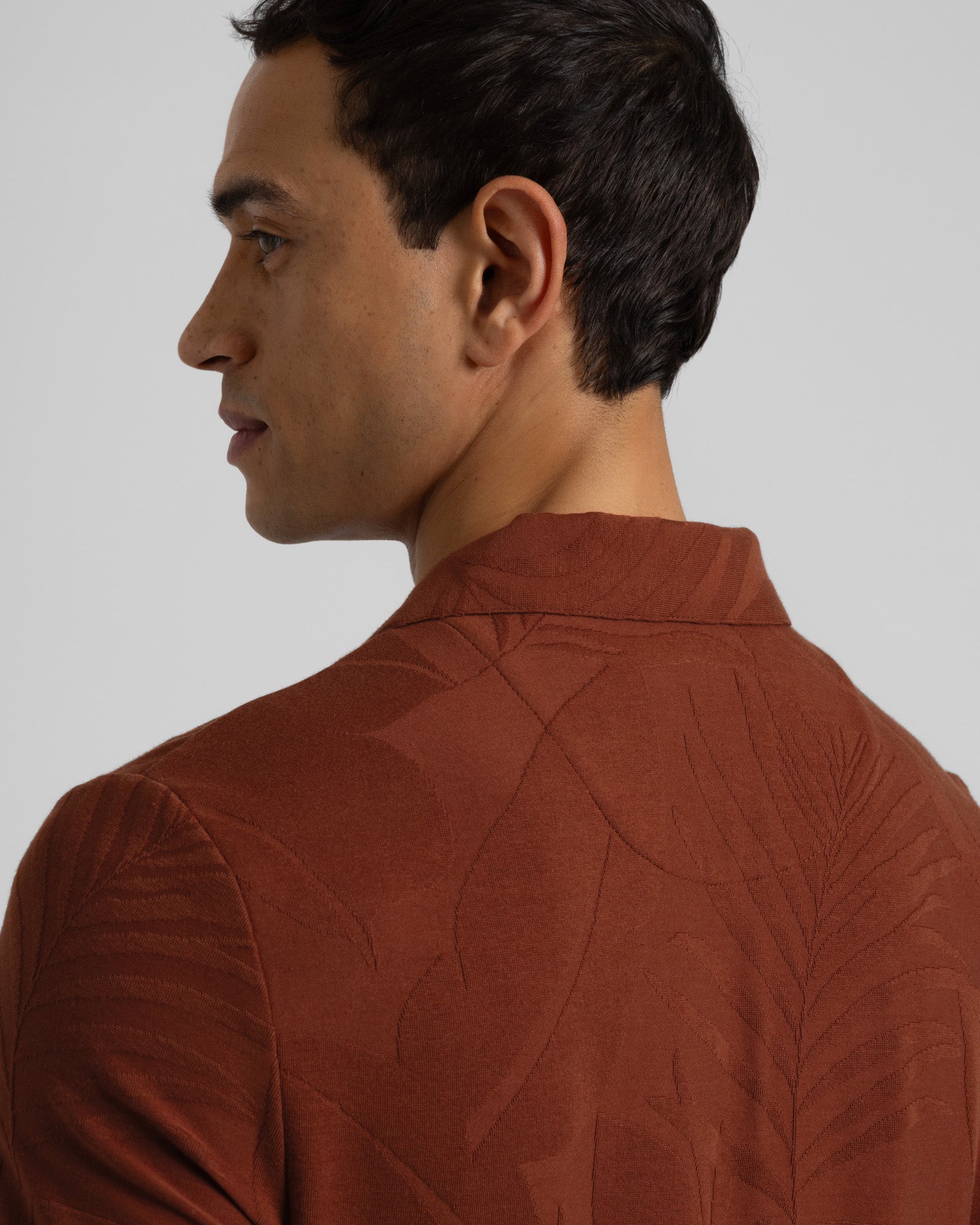 Healey - Large Floral Transfer Jacquard Polo Shirt