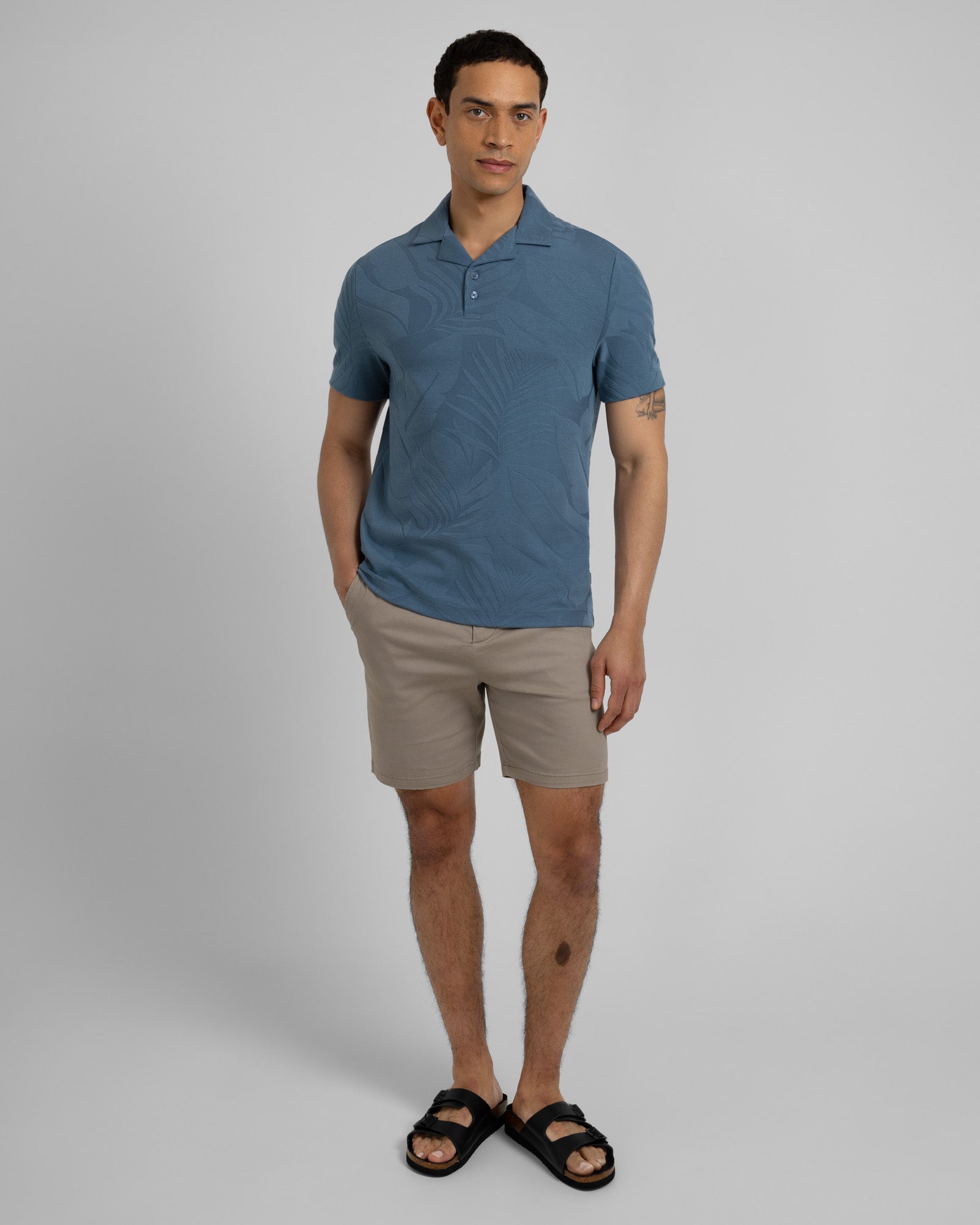 Healey - Large Floral Transfer Jacquard Polo Shirt