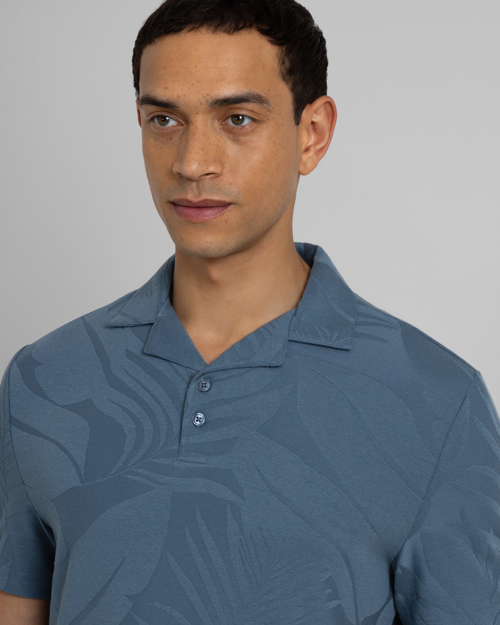 Healey - Large Floral Transfer Jacquard Polo Shirt