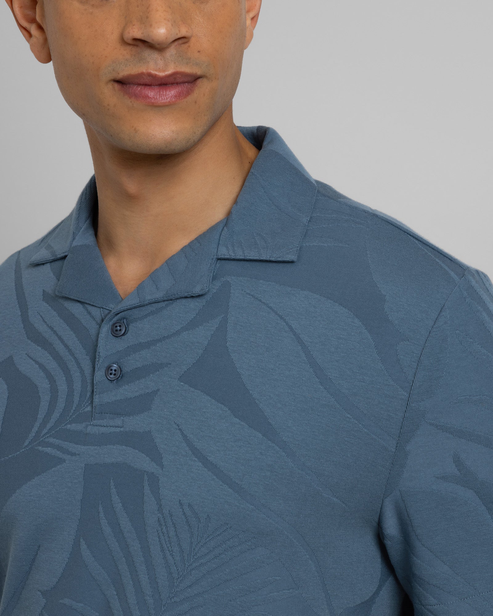 Healey - Large Floral Transfer Jacquard Polo Shirt