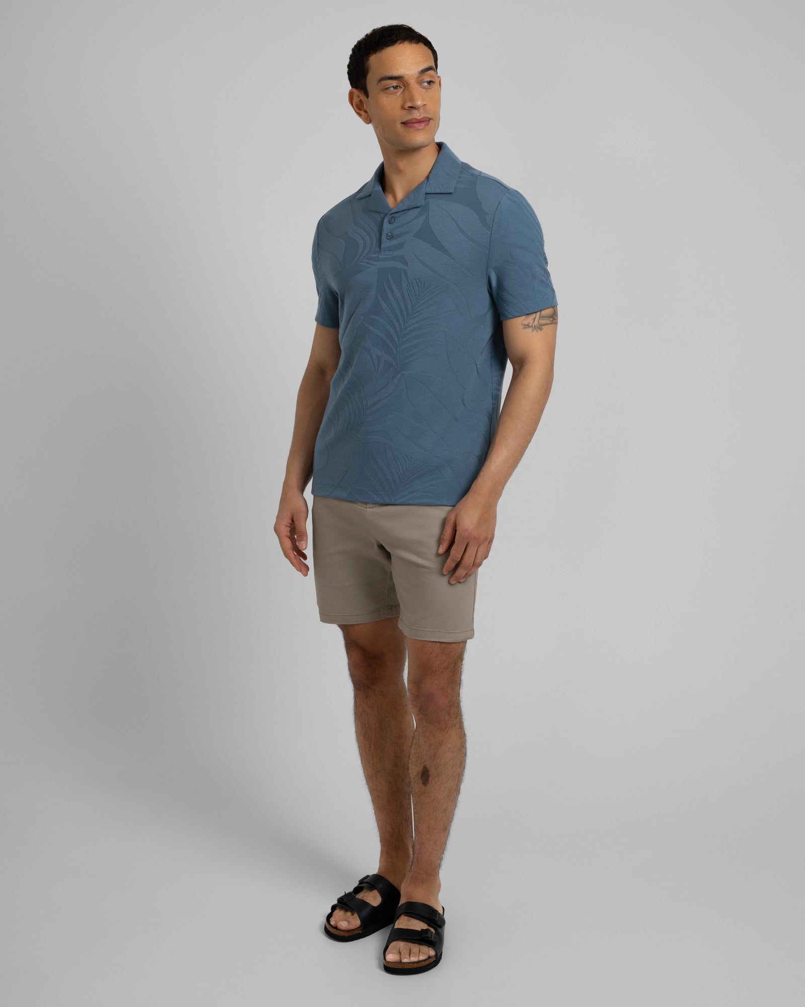 Healey - Large Floral Transfer Jacquard Polo Shirt