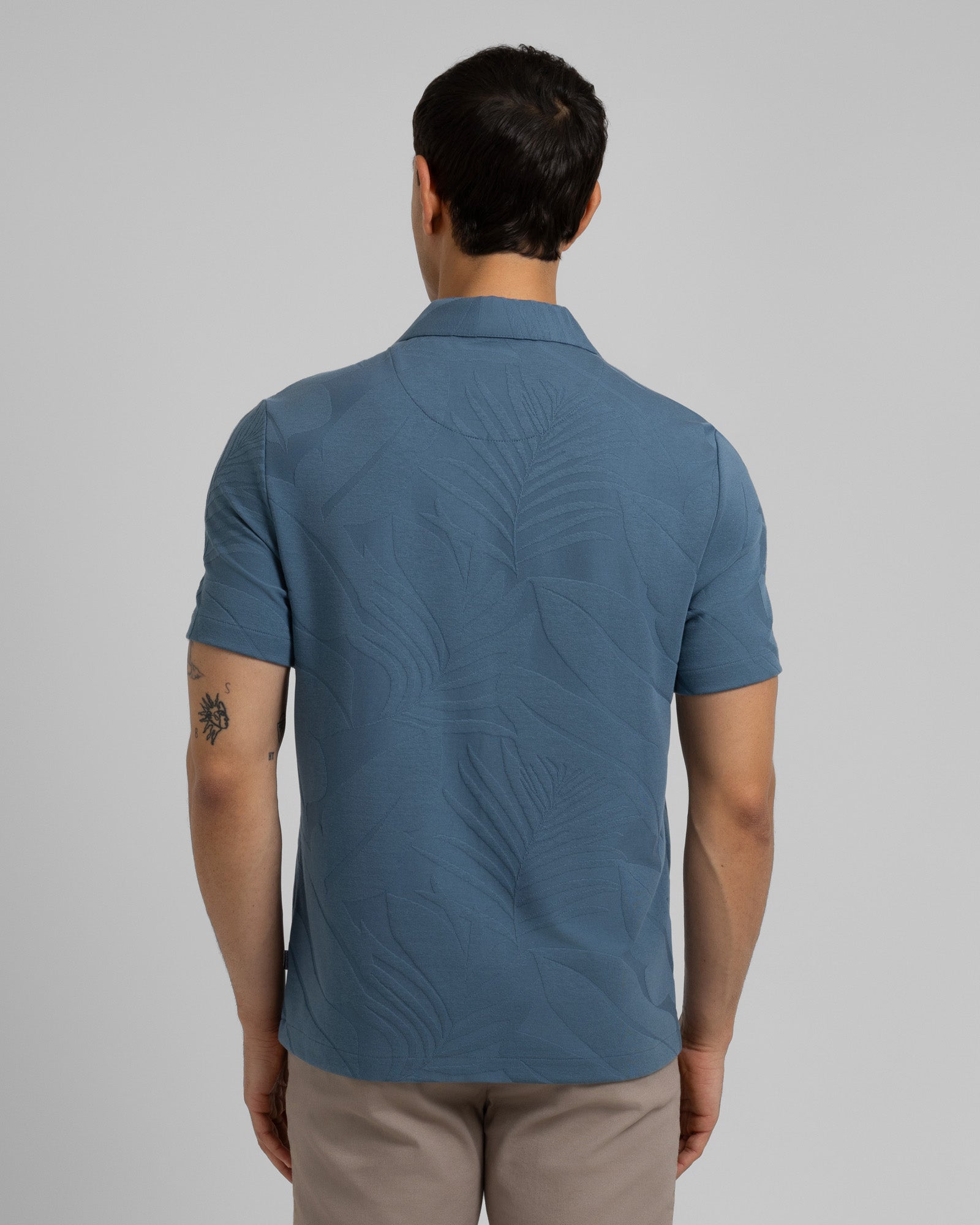 Healey - Large Floral Transfer Jacquard Polo Shirt