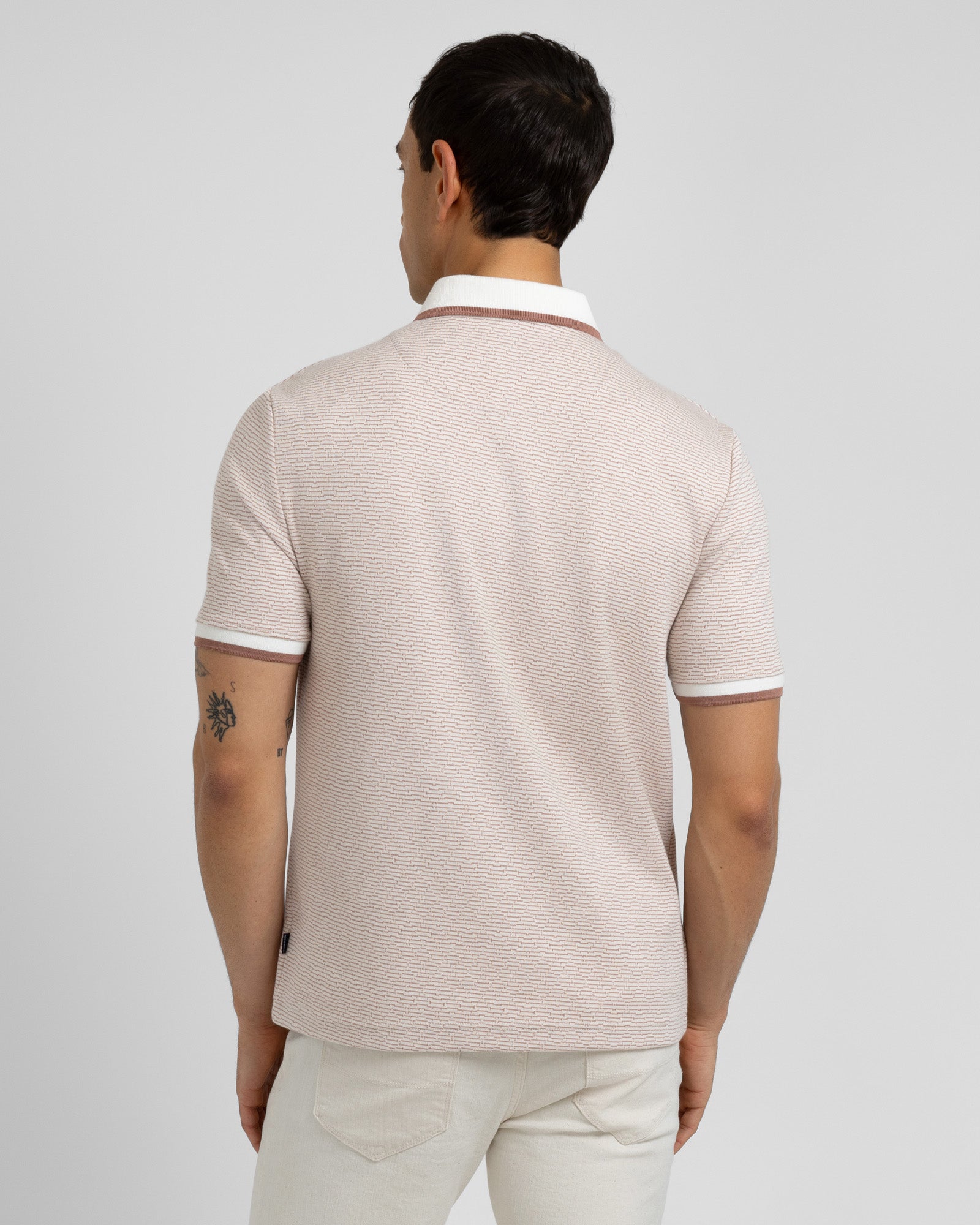 Bevan - Two-Tone Abstract Stripe Polo Shirt