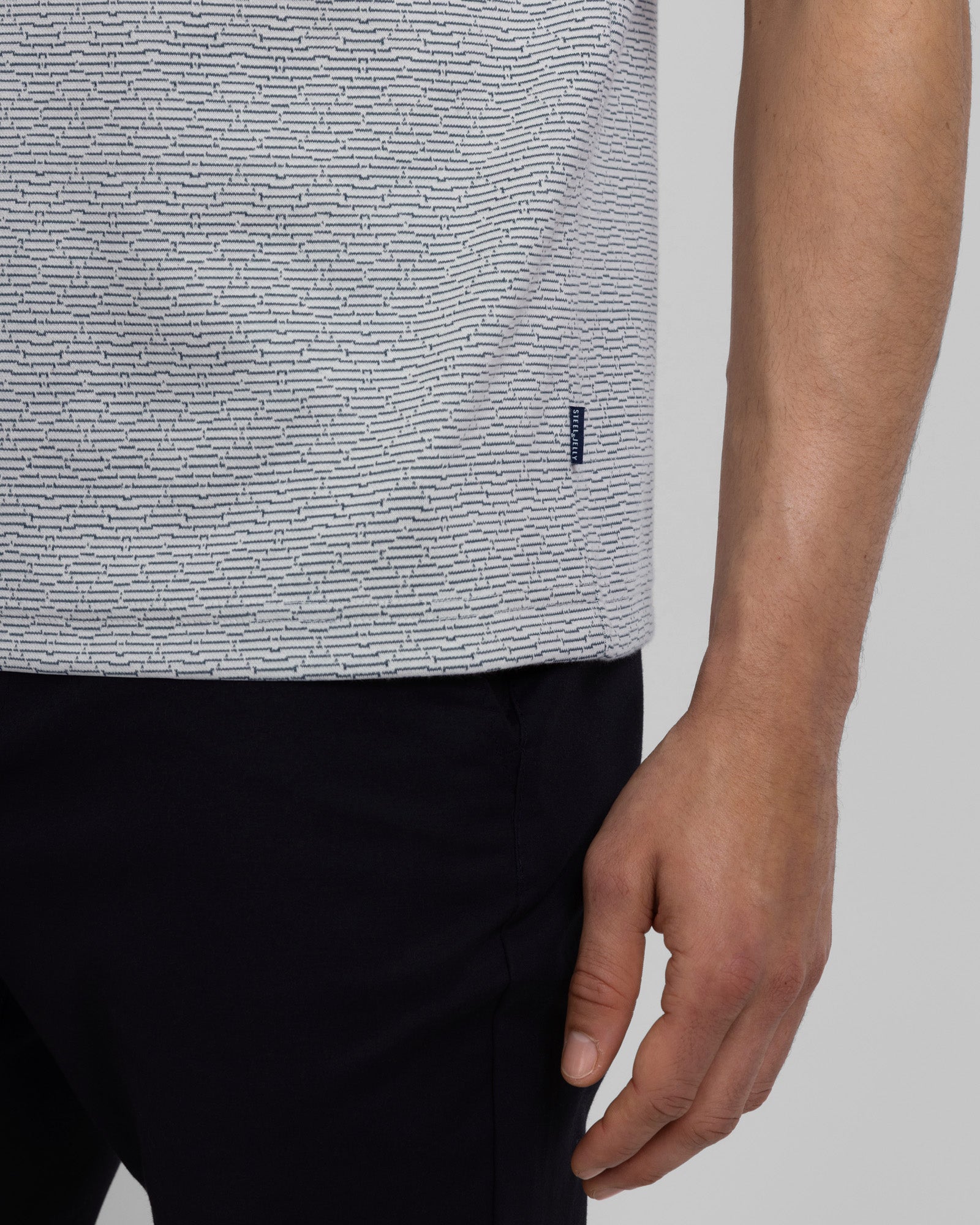 Bevan - Two-Tone Abstract Stripe Polo Shirt