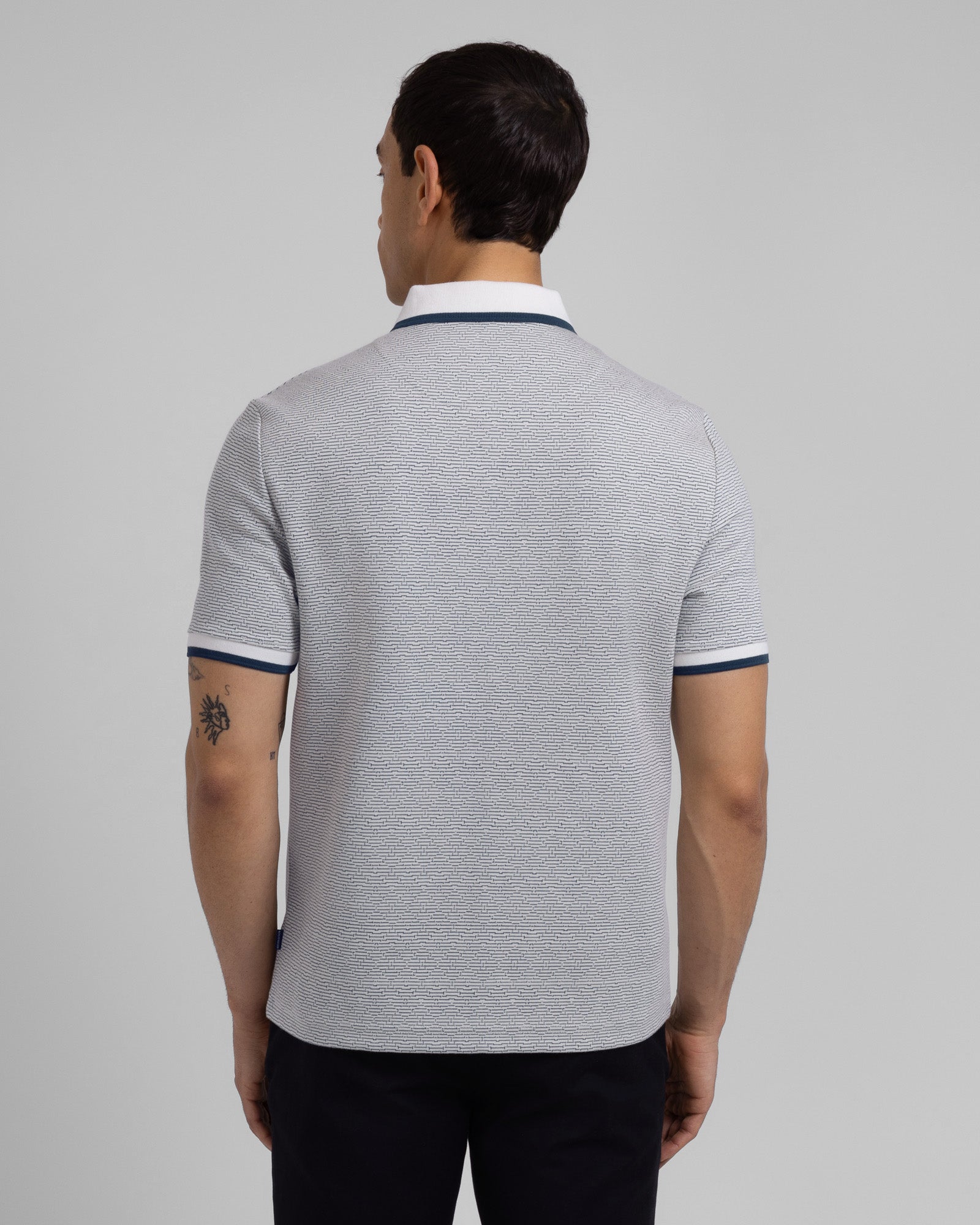 Bevan - Two-Tone Abstract Stripe Polo Shirt