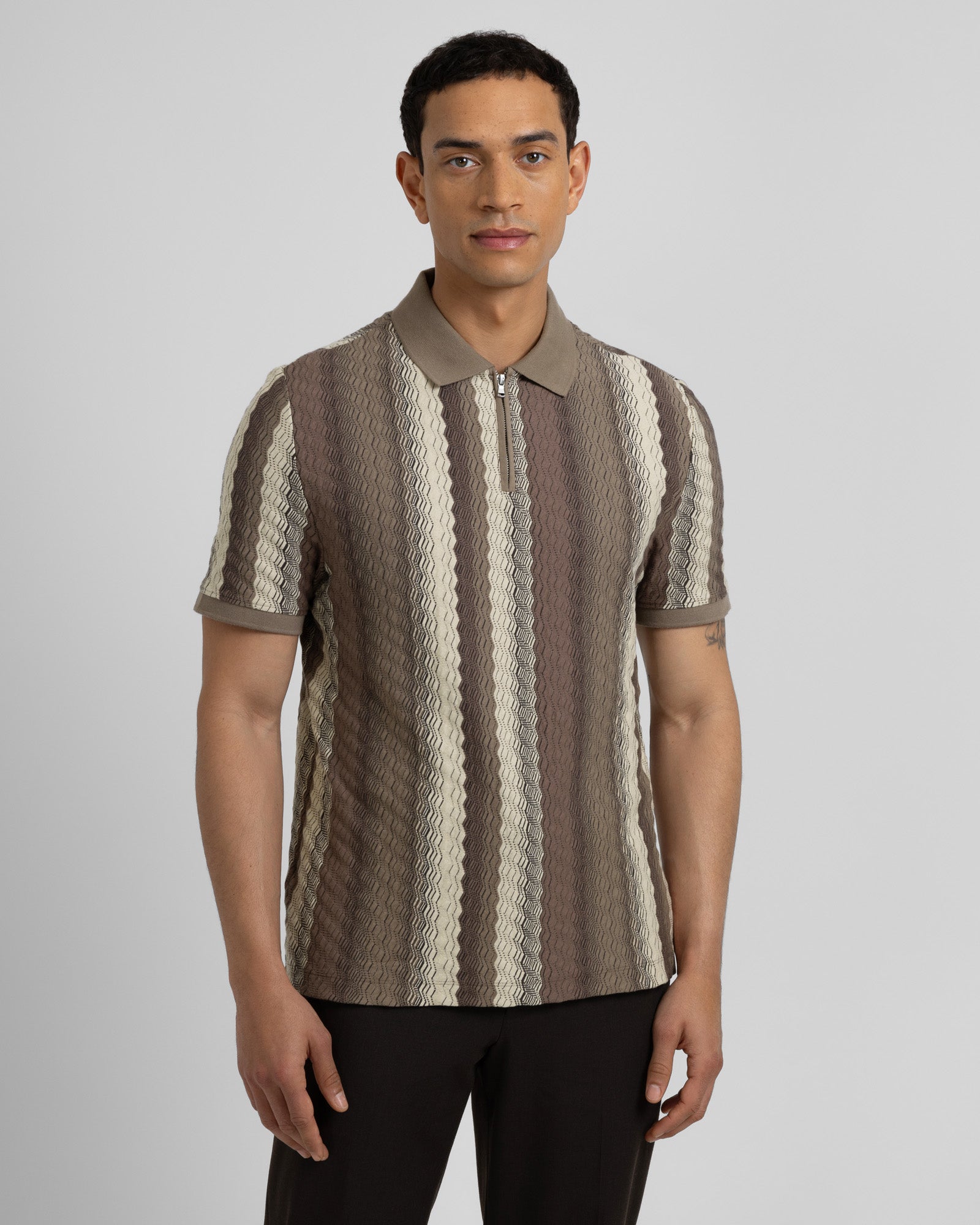 Goldie - Zig-Zag Seersucker Polo Shirt