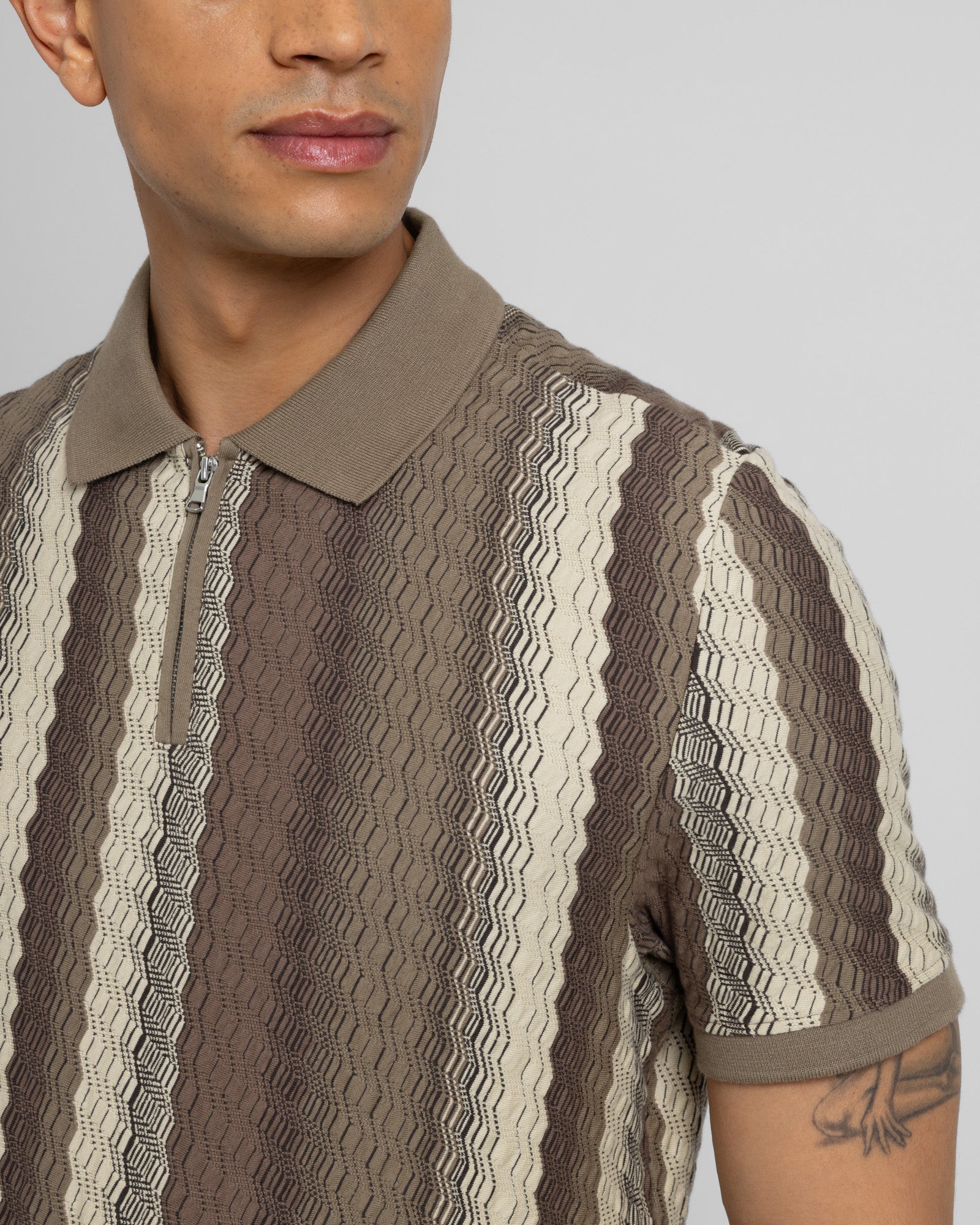 Goldie - Zig-Zag Seersucker Polo Shirt