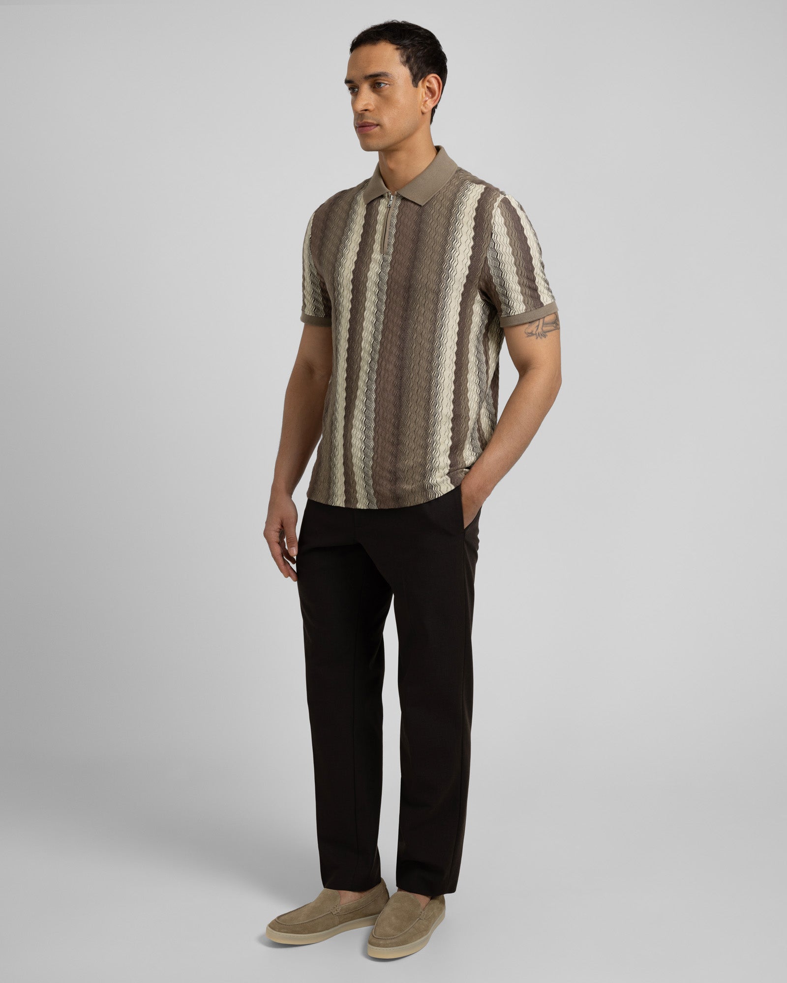 Goldie - Zig-Zag Seersucker Polo Shirt