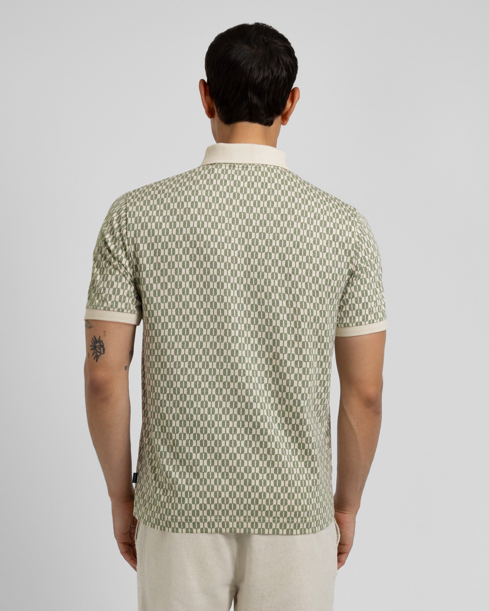 Bayley - Retro Geometric Print Polo Shirt