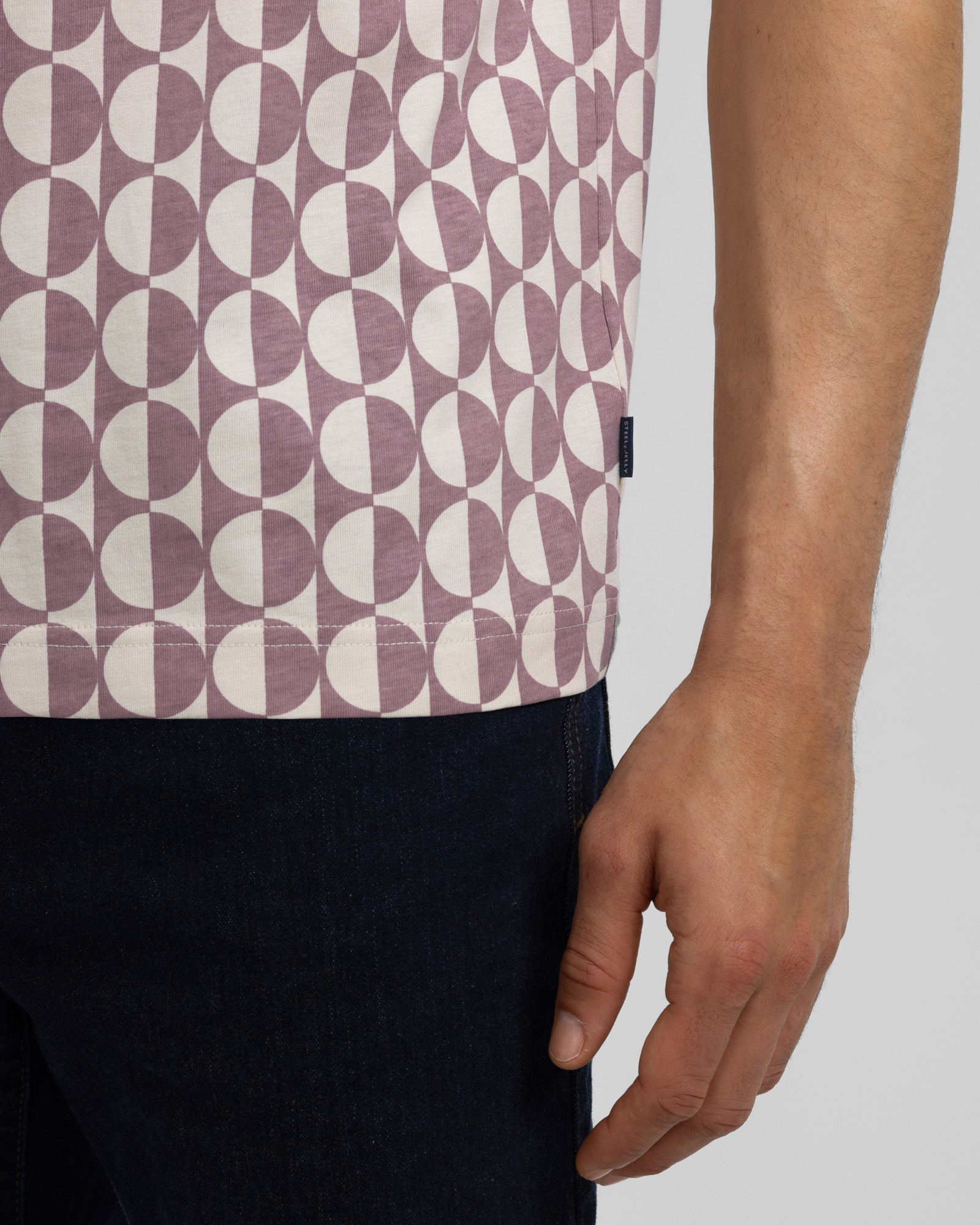 Curzon - Two-Tone Button Circle Print Polo Shirt