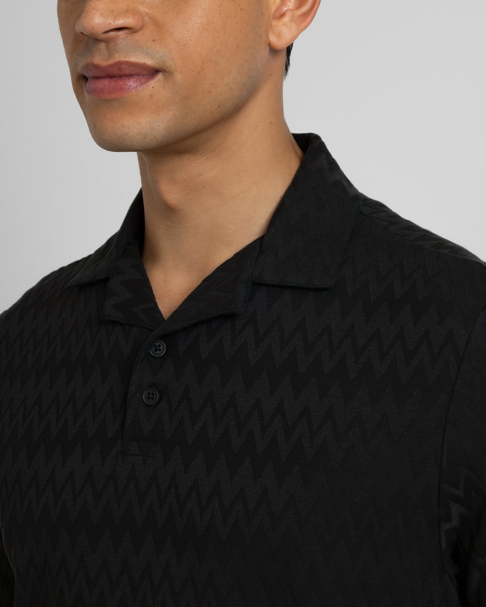 Beckton - Zigzag Textured Polo Shirt