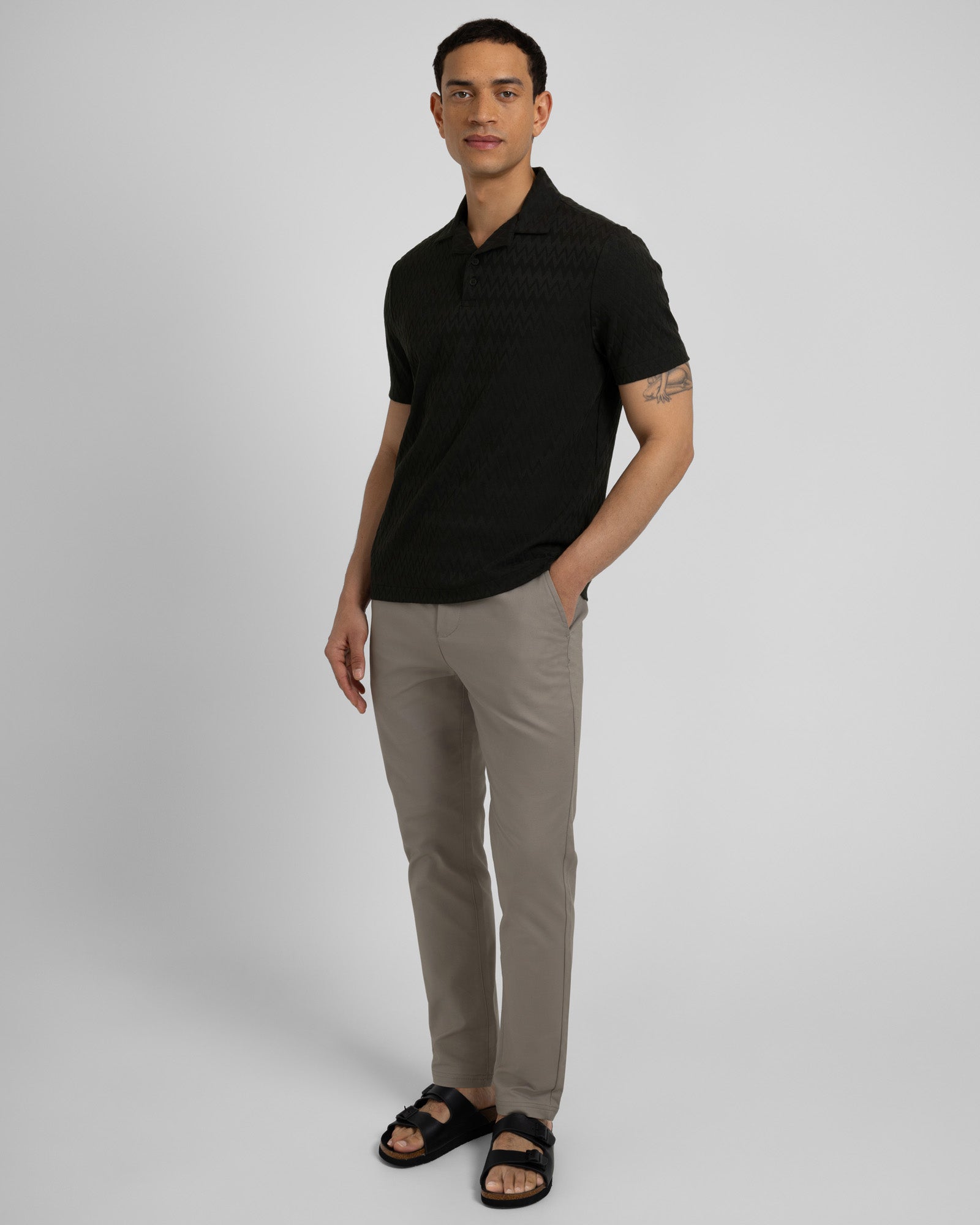 Beckton - Zigzag Textured Polo Shirt