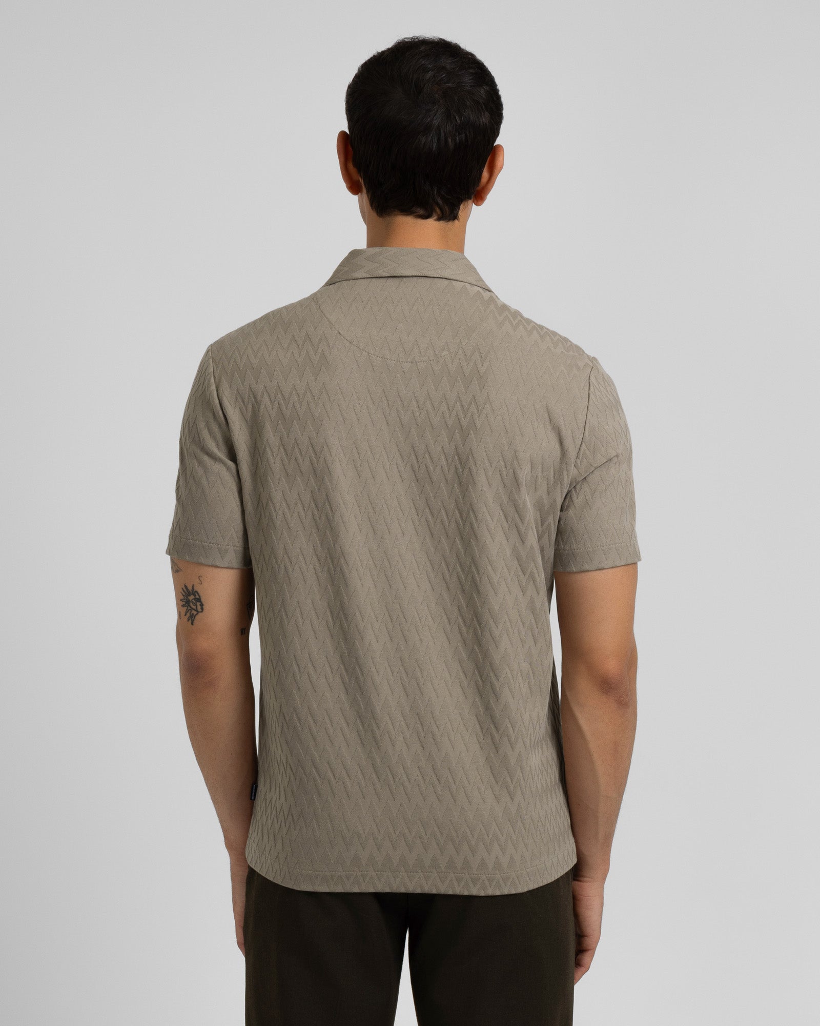 Beckton - Zigzag Textured Polo Shirt
