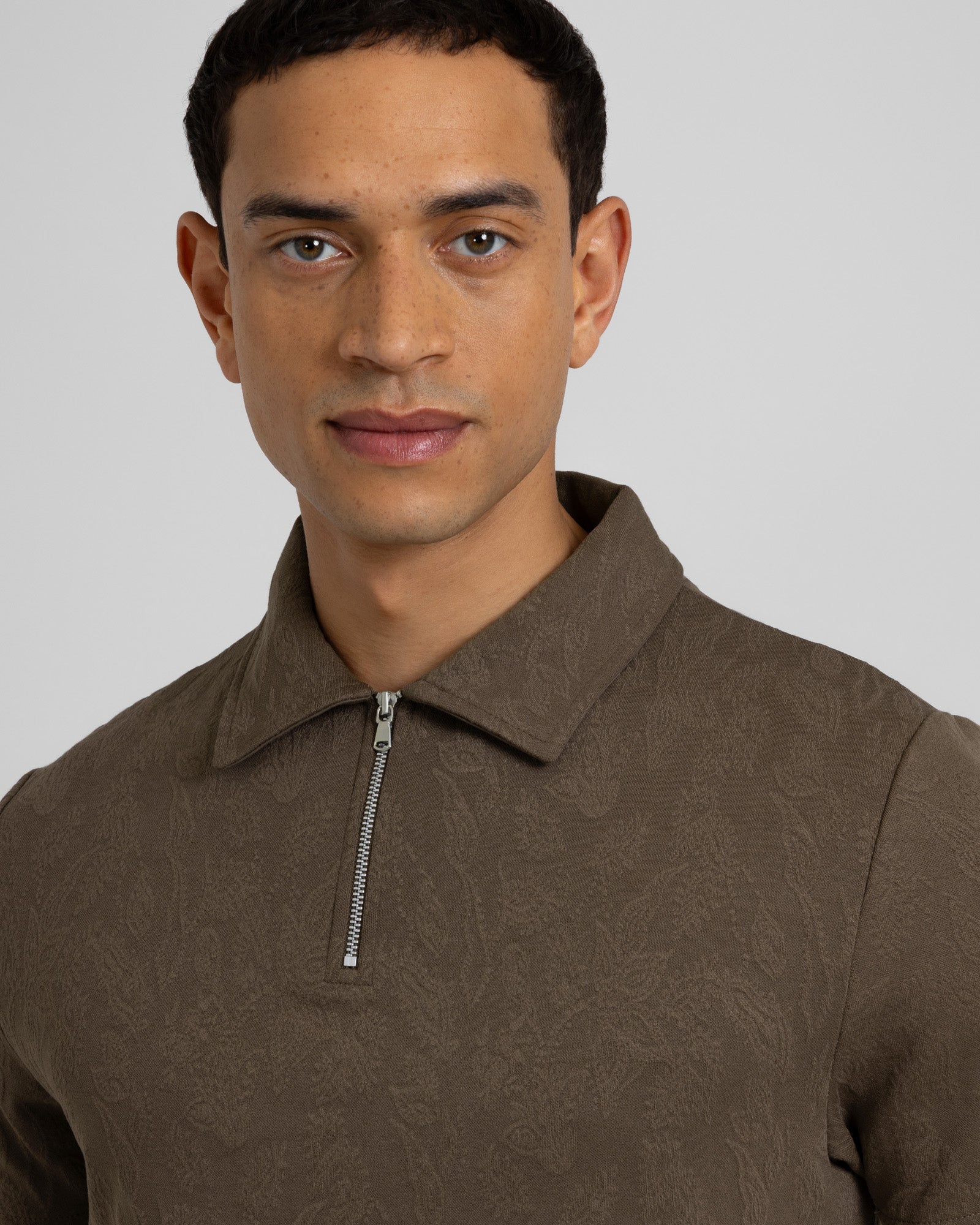 Steel & Jelly Men's Regular Fit Norwood Leaf Textured Polo Shirt