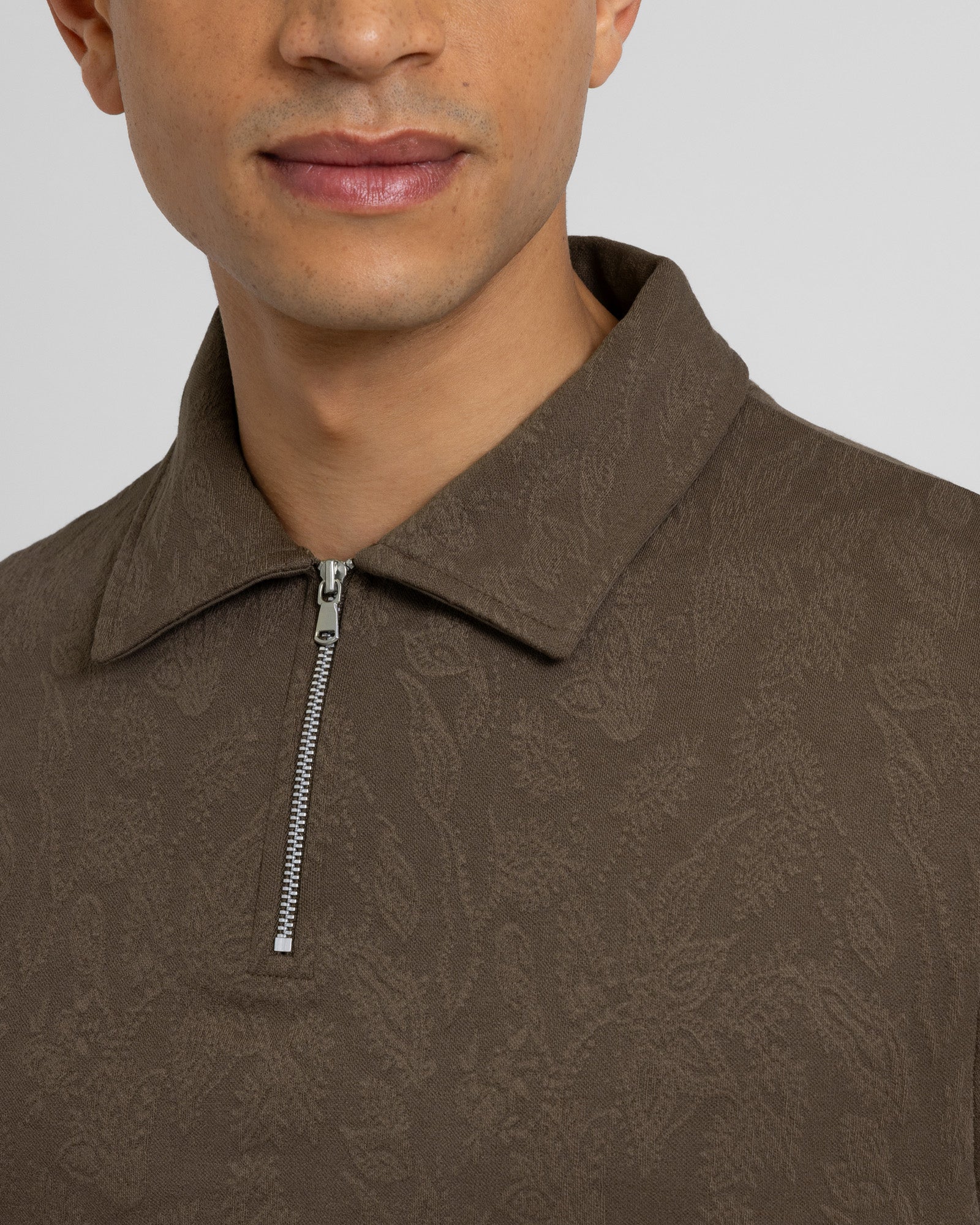 Norwood - Leaf Textured Polo Shirt