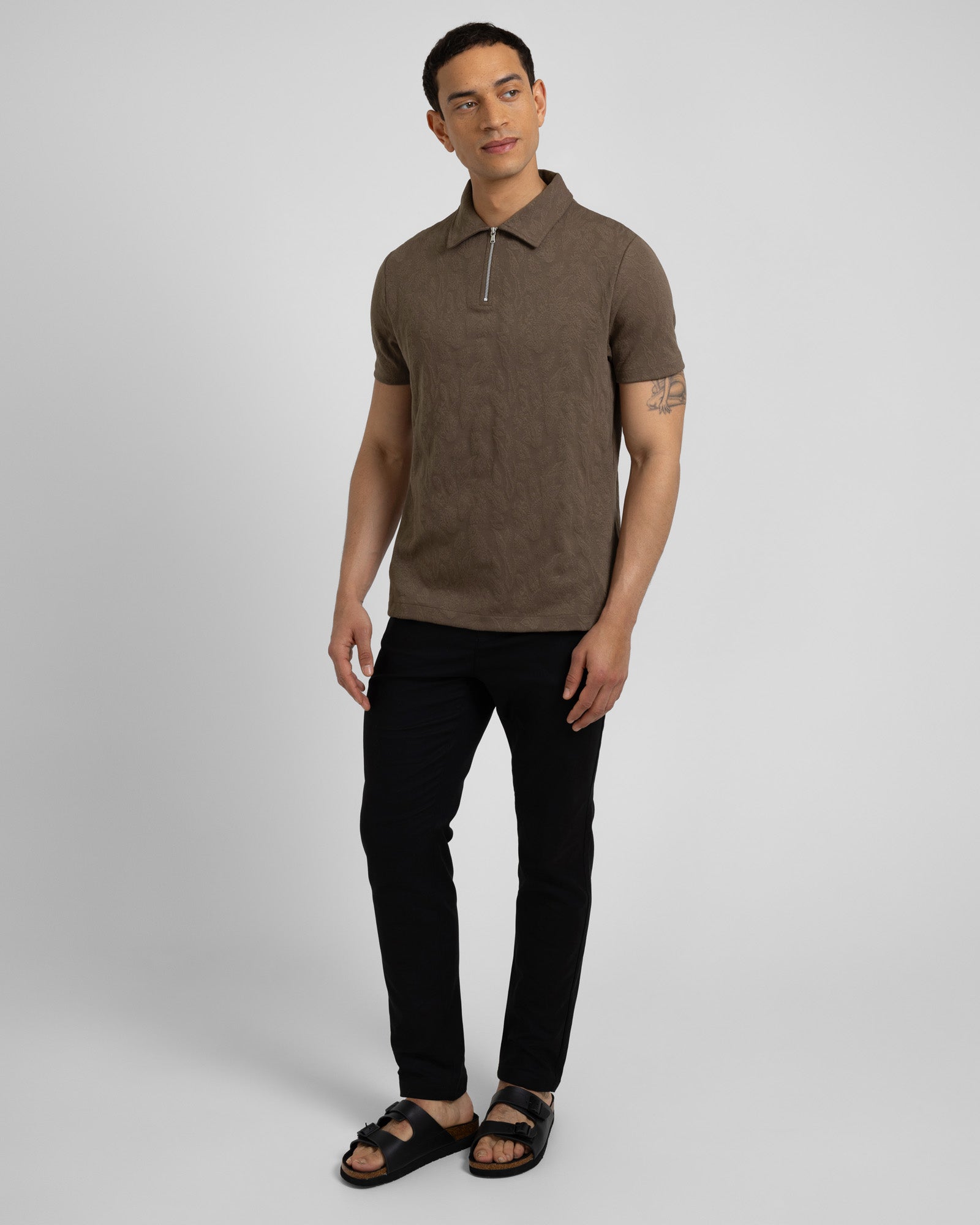 Norwood - Leaf Textured Polo Shirt