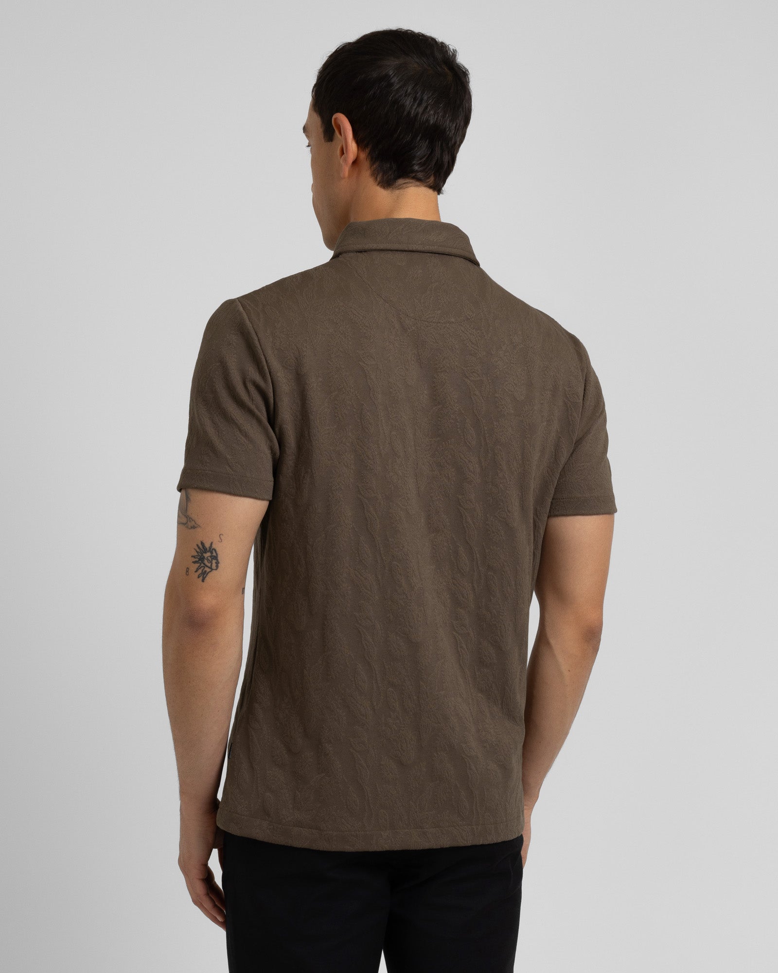 Steel & Jelly Men's Regular Fit Norwood Leaf Textured Polo Shirt