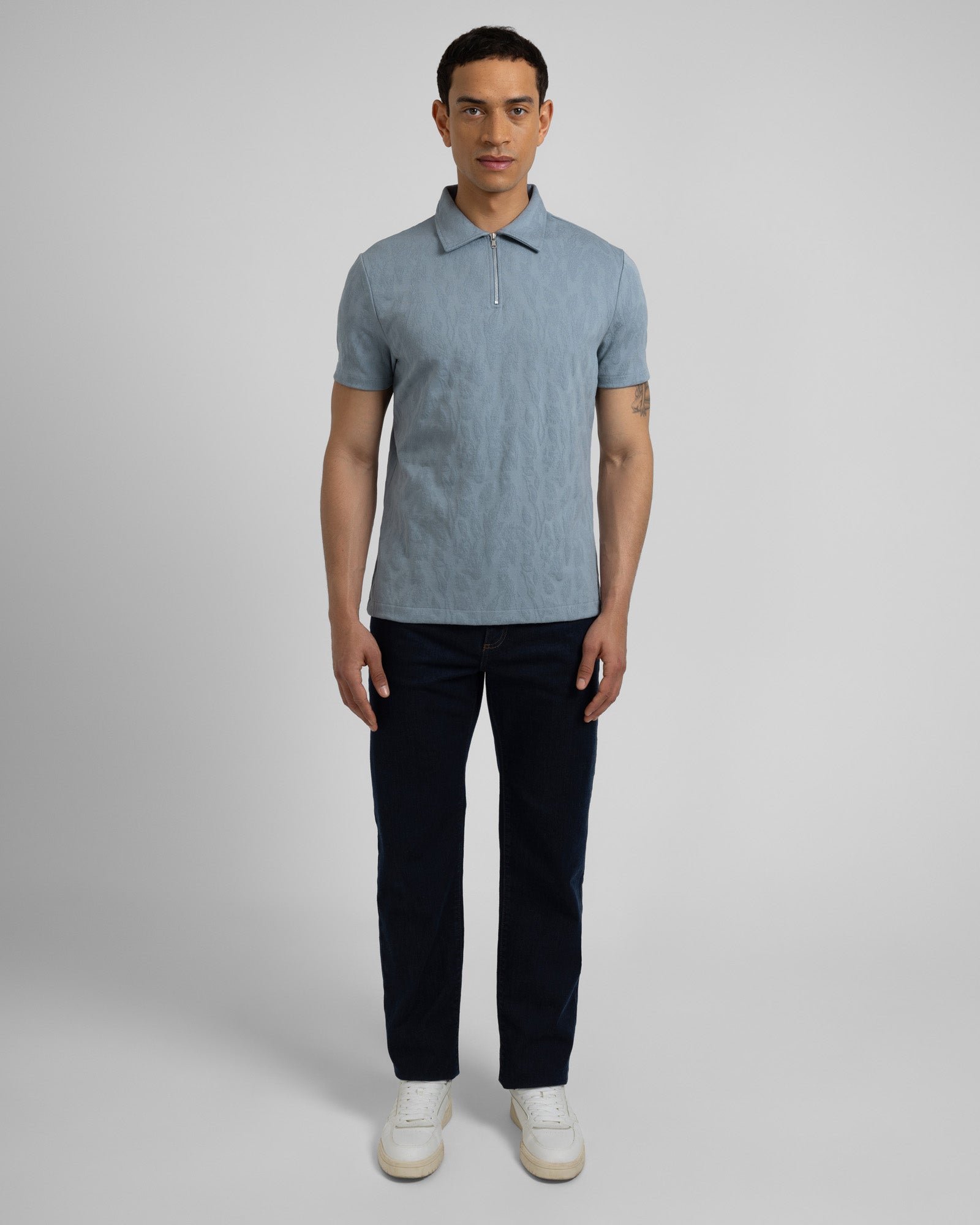 Norwood - Leaf Textured Polo Shirt