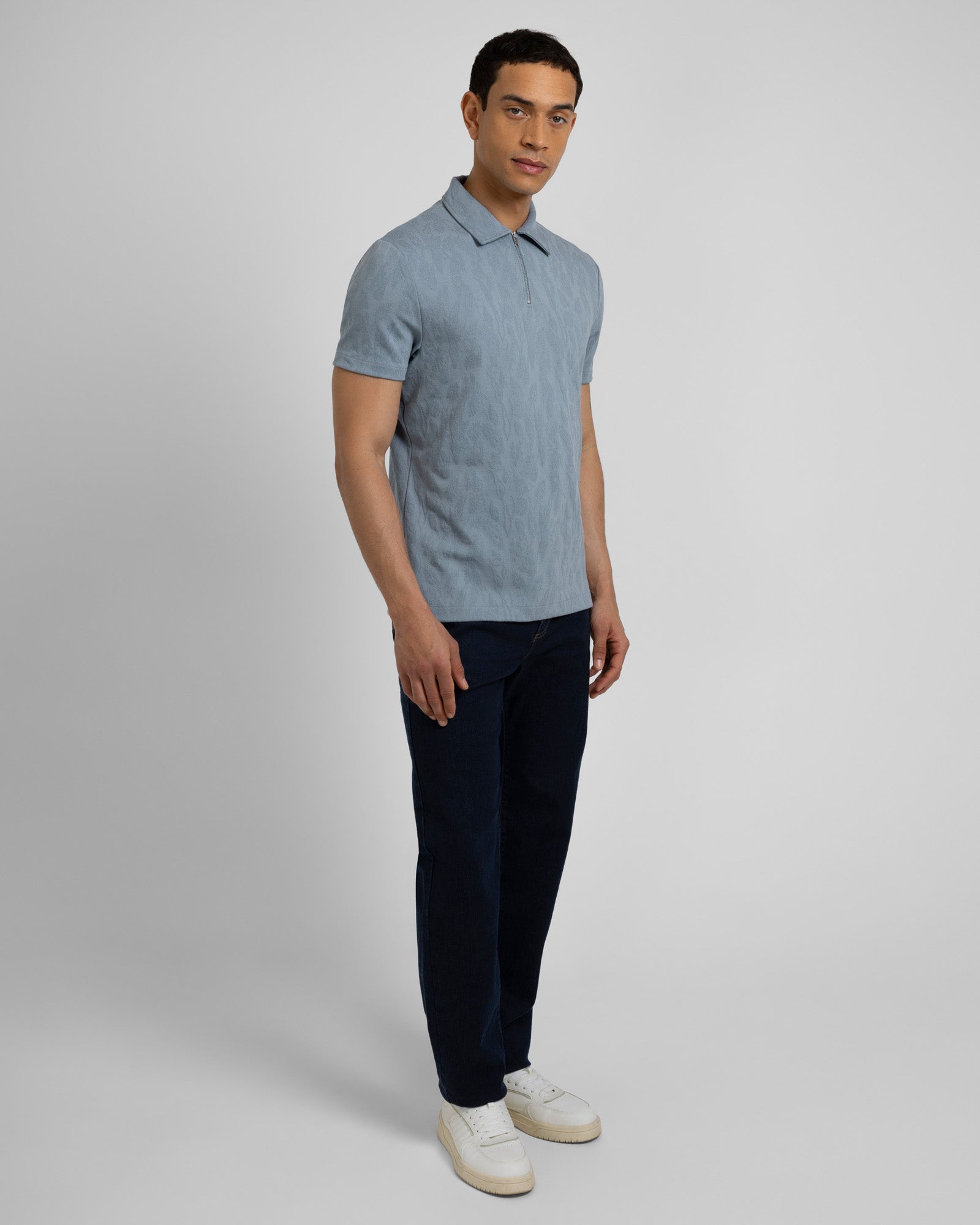 Norwood - Leaf Textured Polo Shirt